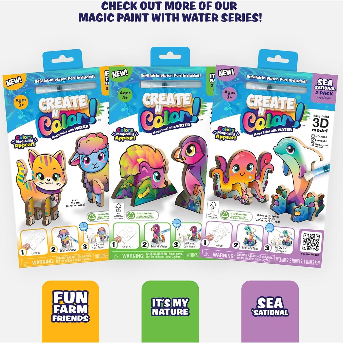 Pintura Mágica con Agua Crear y Colorear - Sin Desorden para Niños