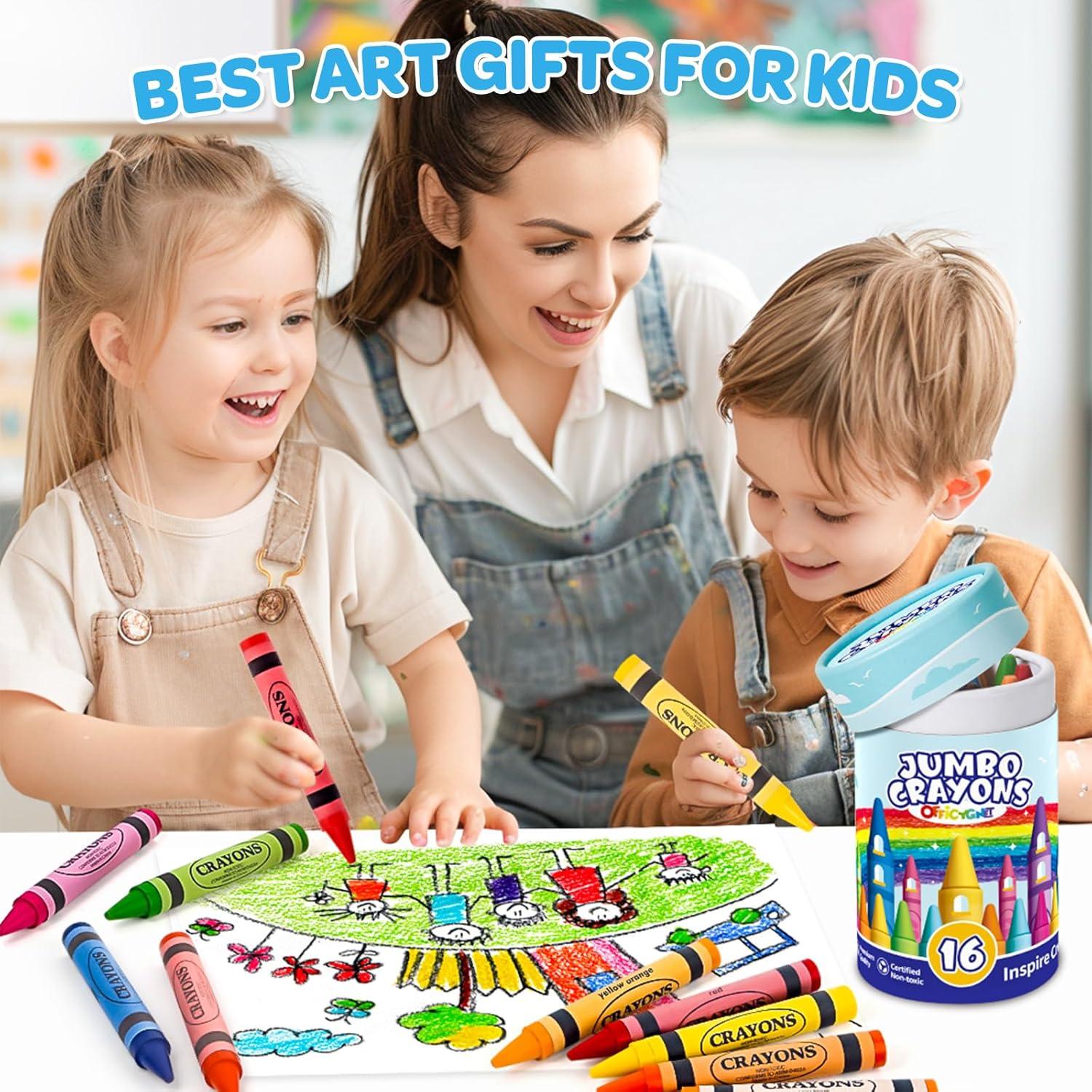 16 Crayones Jumbo Lavables Officygnet para Niños 1-8 Años