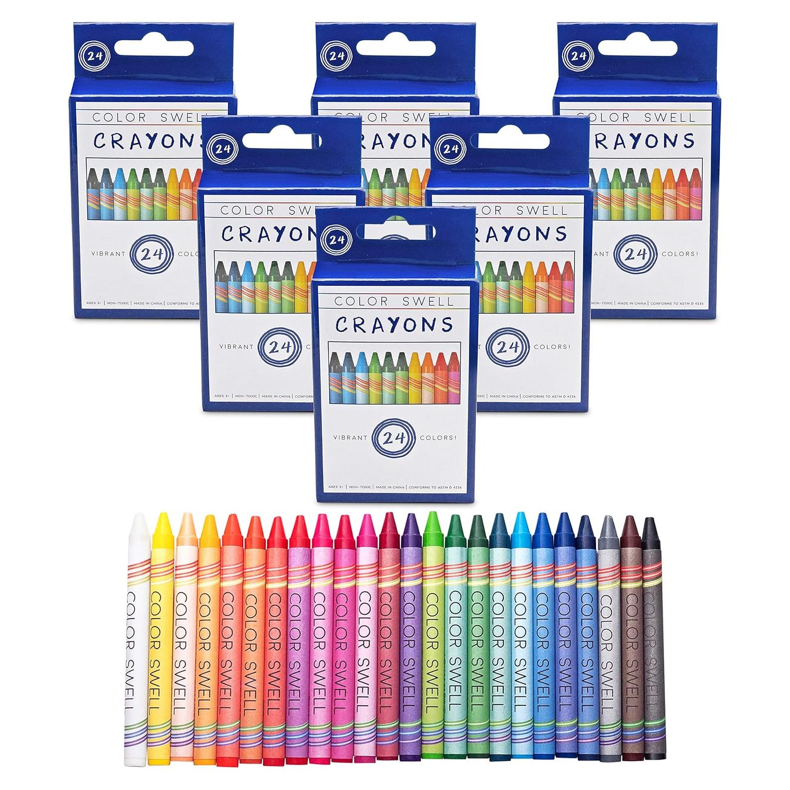 Crayones Color Swell a Granel 6 Paquetes de 24 Colores