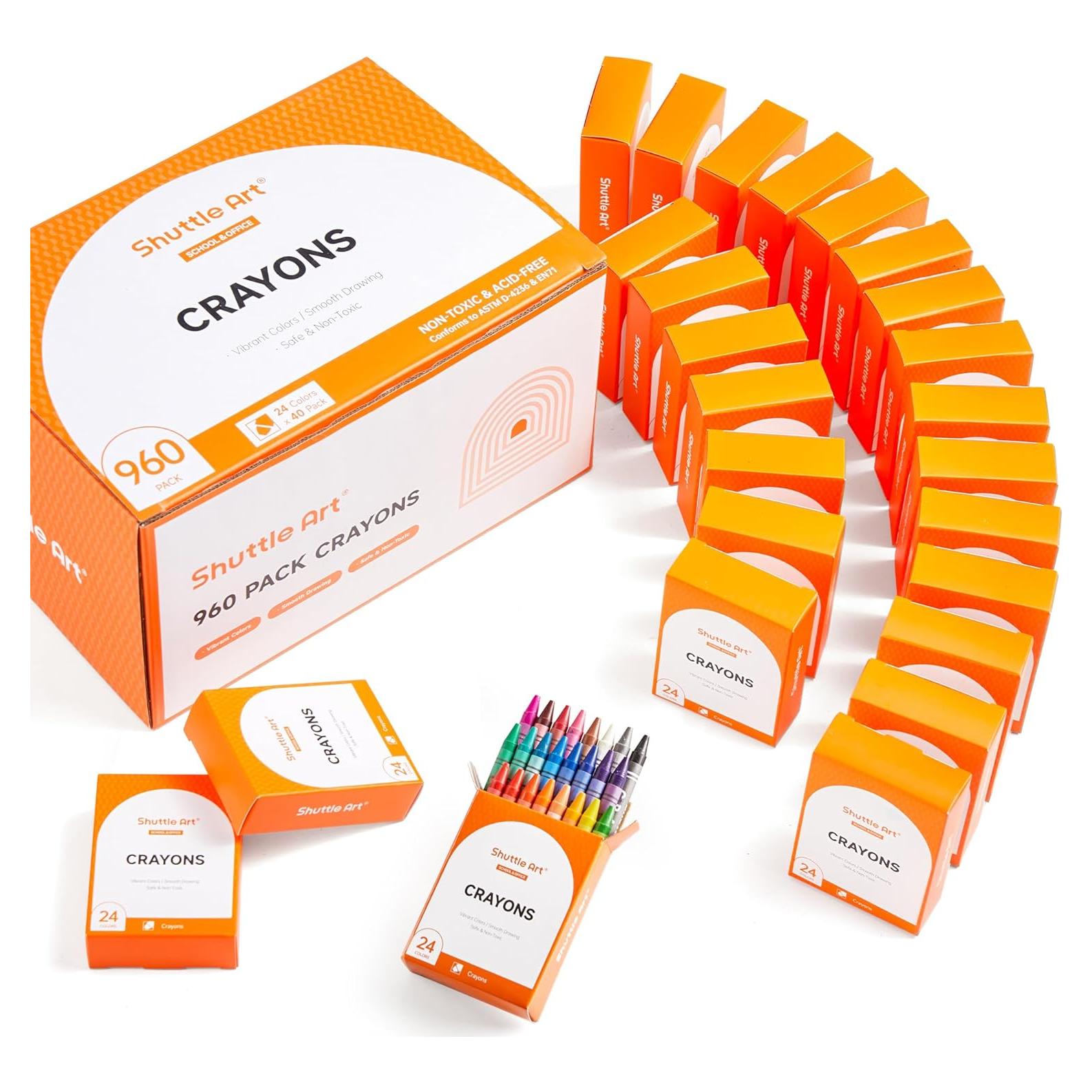 Conjunto de Crayones Shuttle Art 960 unidades 24 colores