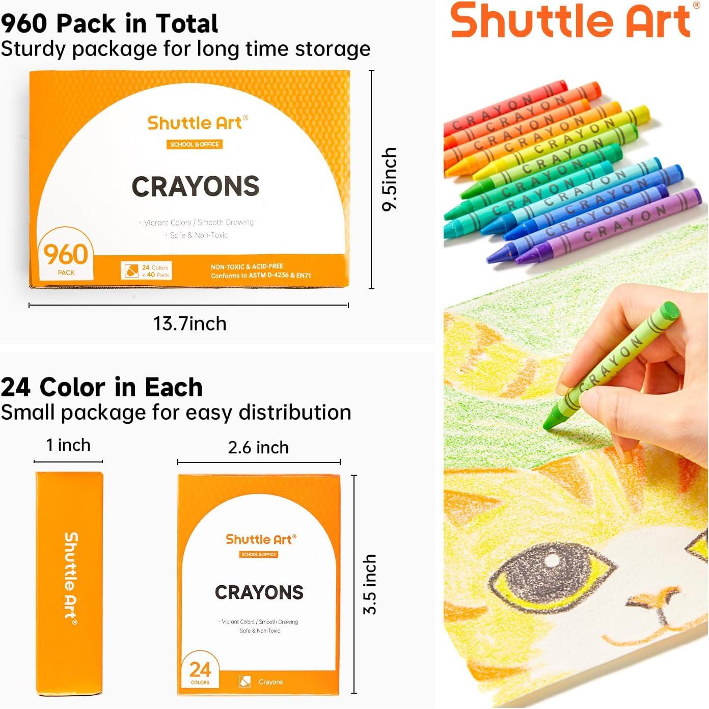 Conjunto de Crayones Shuttle Art 960 unidades 24 colores