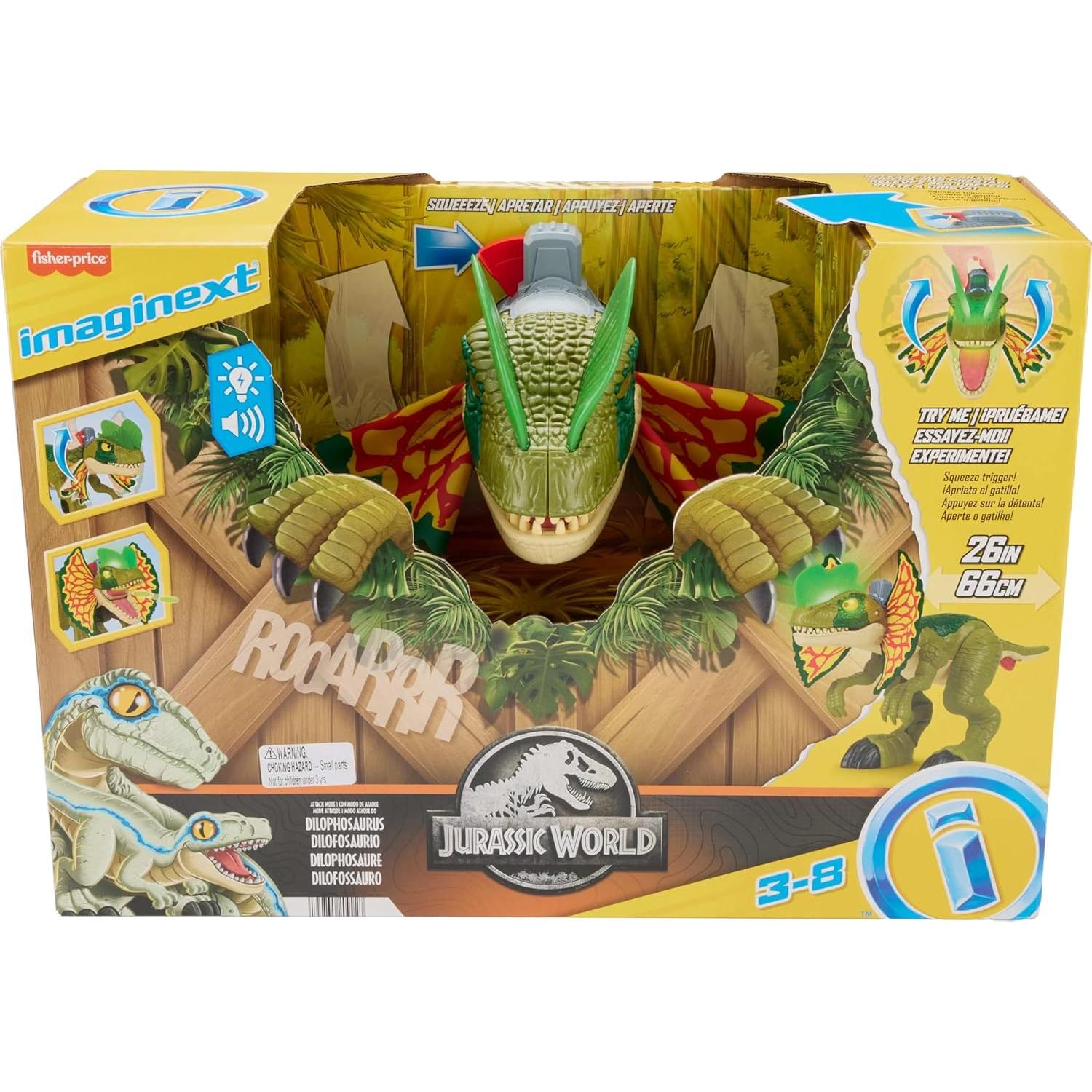 Dinosaurio Juguete Fisher-Price Dilophosaurus 40 cm Luces Sonidos