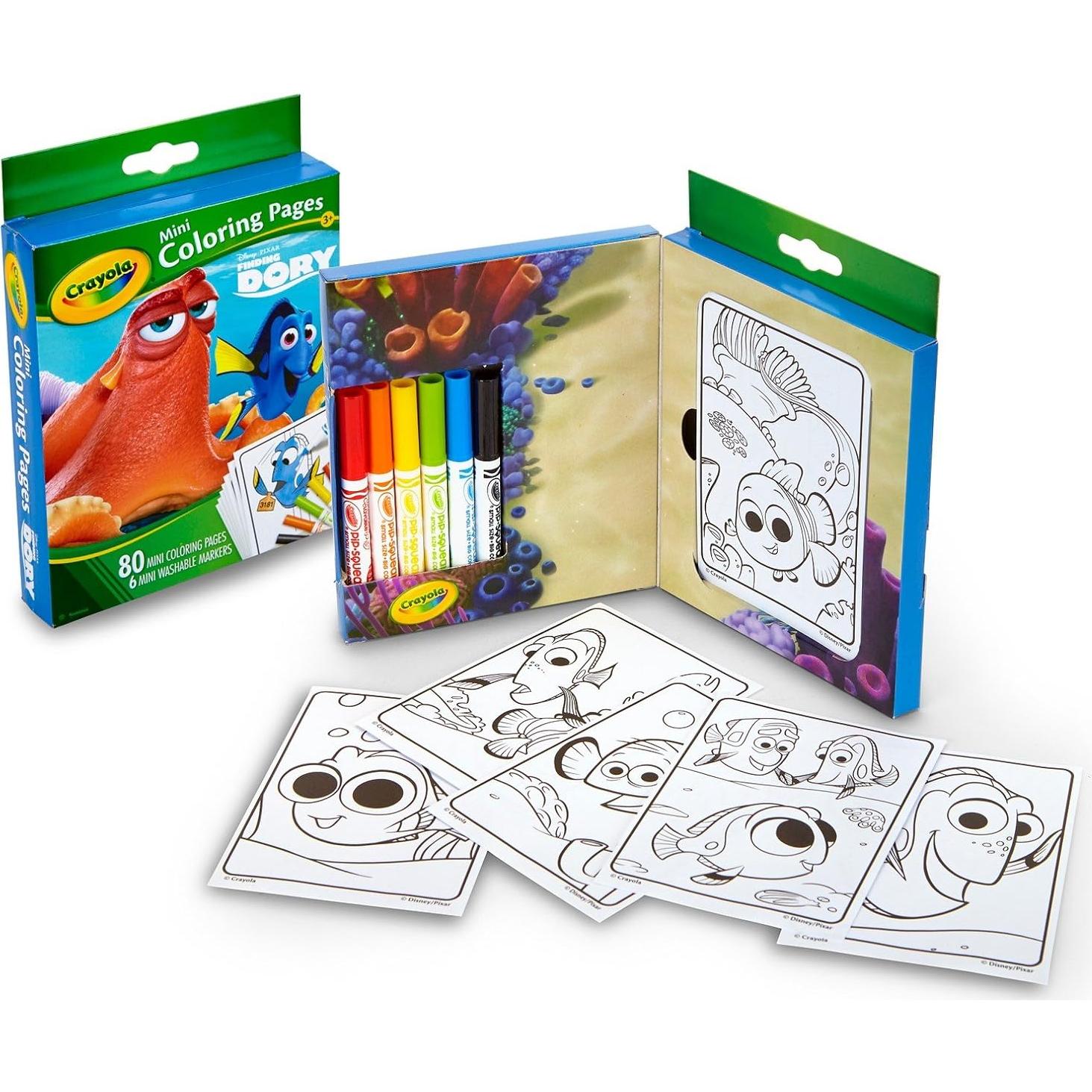 Crayola Mini Páginas para Colorear Dory - 80 Hojas y 6 Marcadores