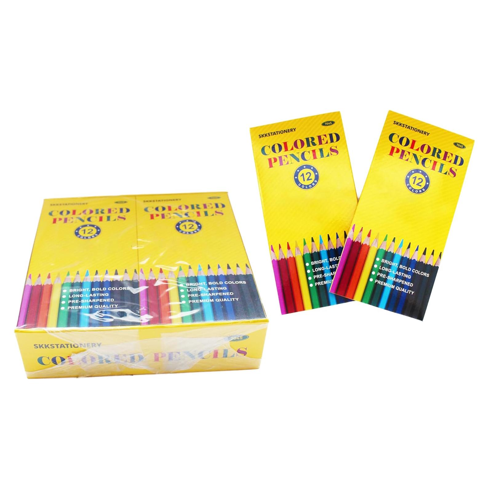 Lápices de Colores SKKSTATIONERY 144 Pcs Pre-afilados 7"