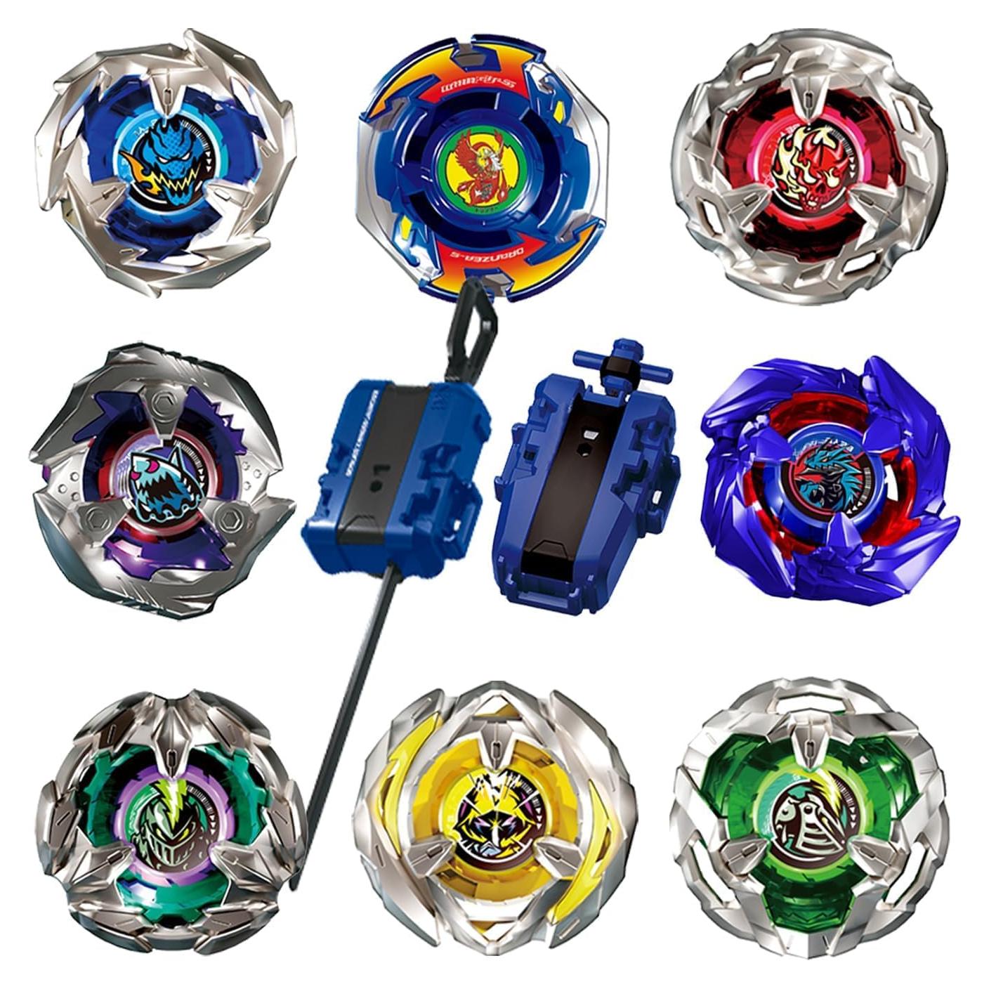 Conjunto de Batalla Bey ASVEXKW 8 Peonzas y Lanzadores