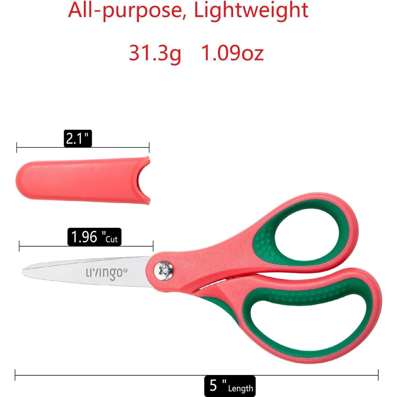 Tijeras Escolares LIVINGO 12.7 cm con Punta de Seguridad - 3 Unidades