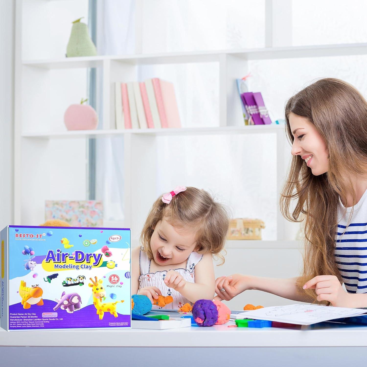 Arcilla Secada al Aire Aestd-ST 56 Colores 0.84 kg Kit Creativo