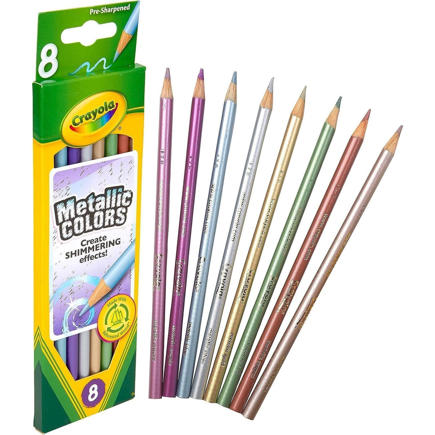 Lápices de Colores Metálicos Crayola - 8 Lápices x 6 Paquetes