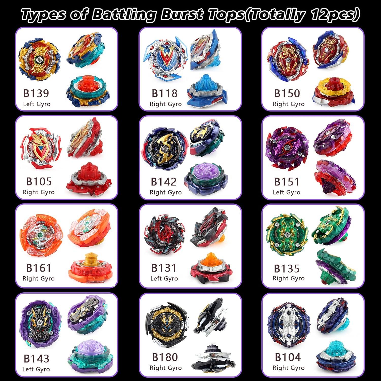 Conjunto de Juguetes Bey Burst Elfnico 12 Trompos y 4 Lanzadores