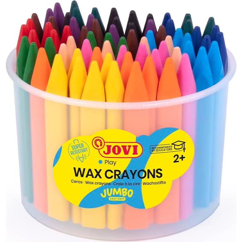 Crayones Triangulares Jovi Triwax Jumbo 72 Piezas con Sacapuntas