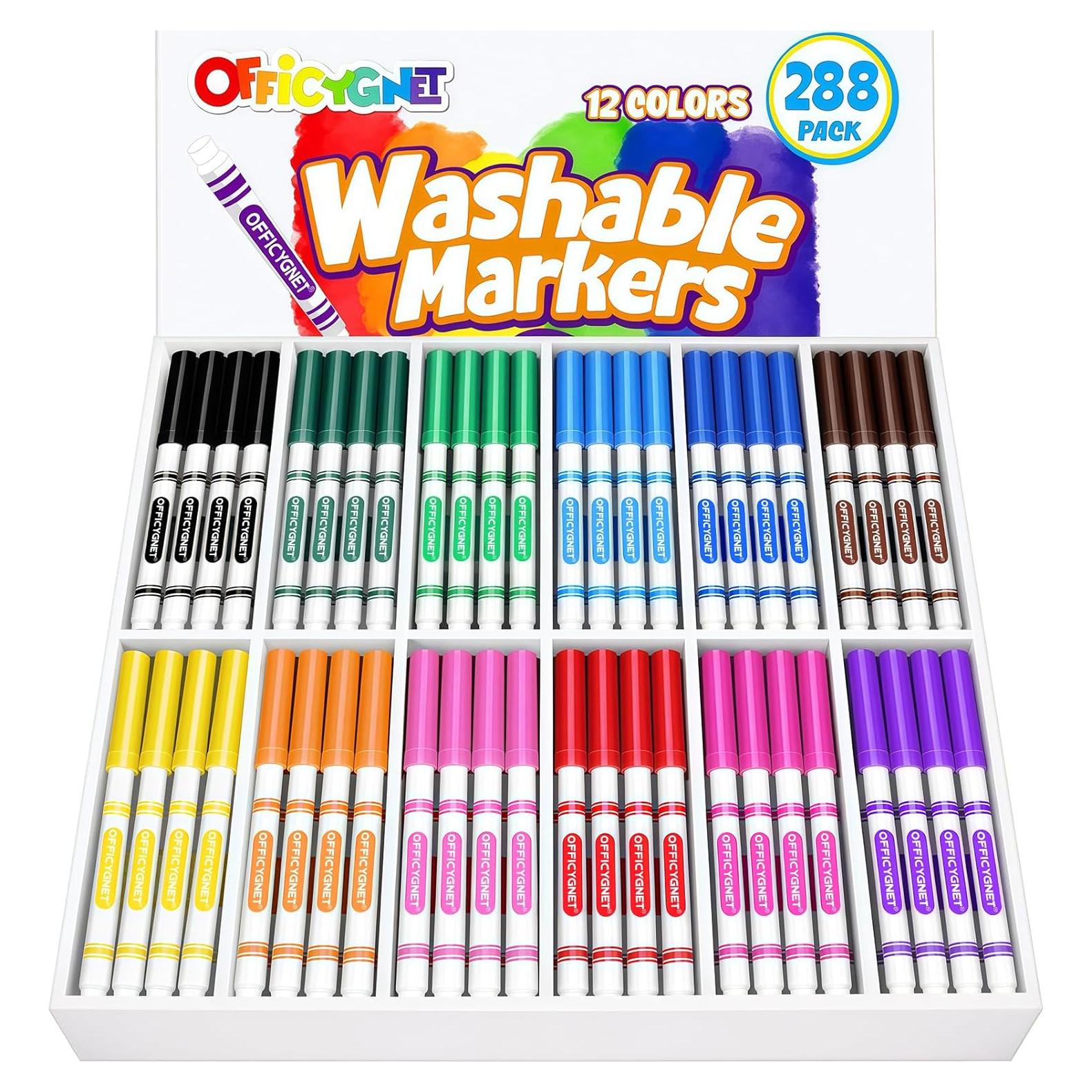 Marcadores Lavables Officygnet 288 Piezas 12 Colores Punta Fina