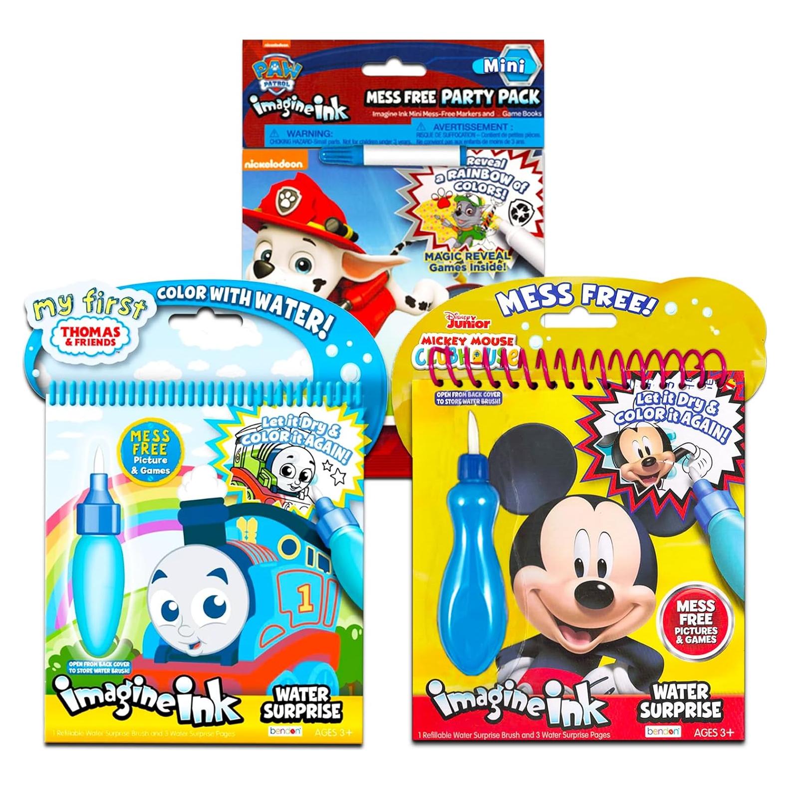 Juego de Libros de Pintura con Agua Crenstone - Mickey, Paw Patrol, Thomas
