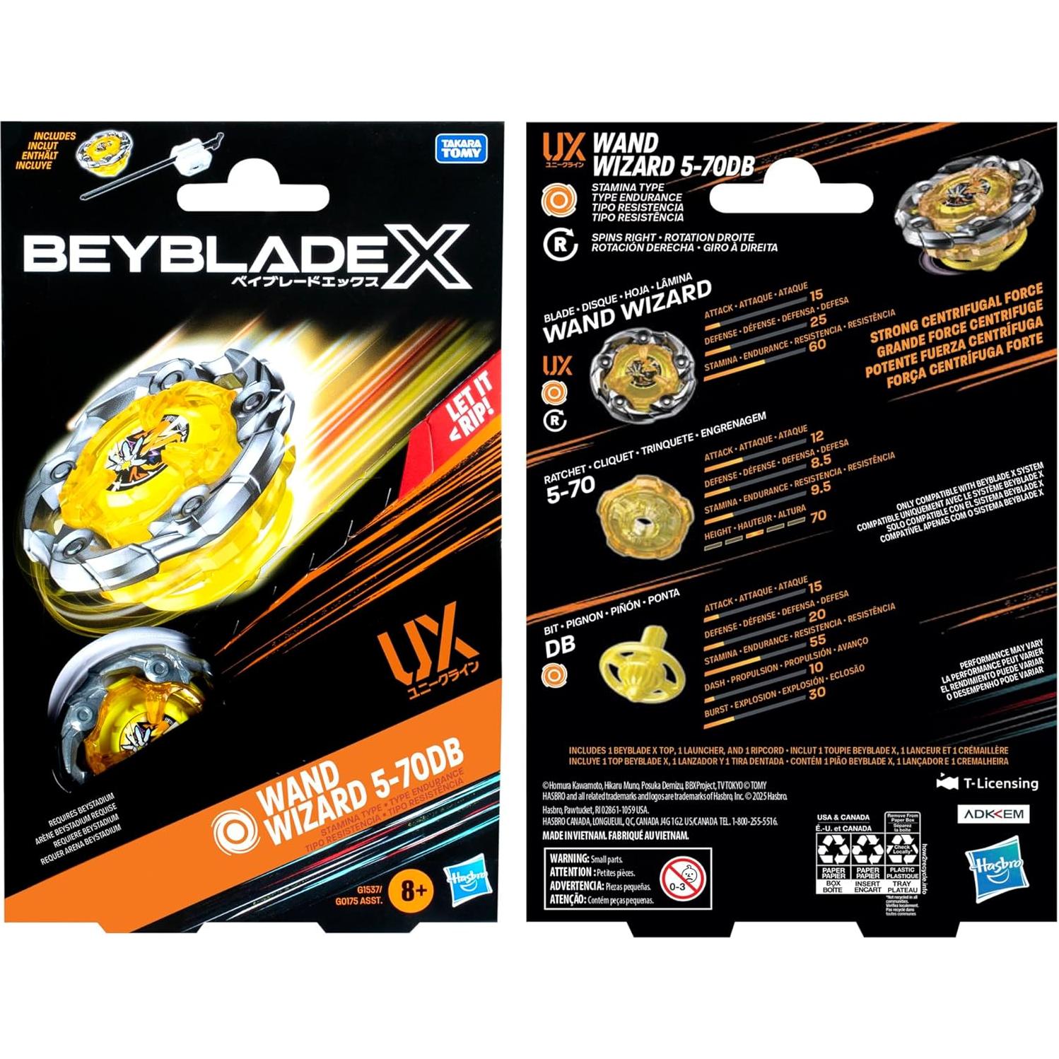 Beyblade X Varita Mágica 5-70DB UX - Top Resistencia y Lanzador