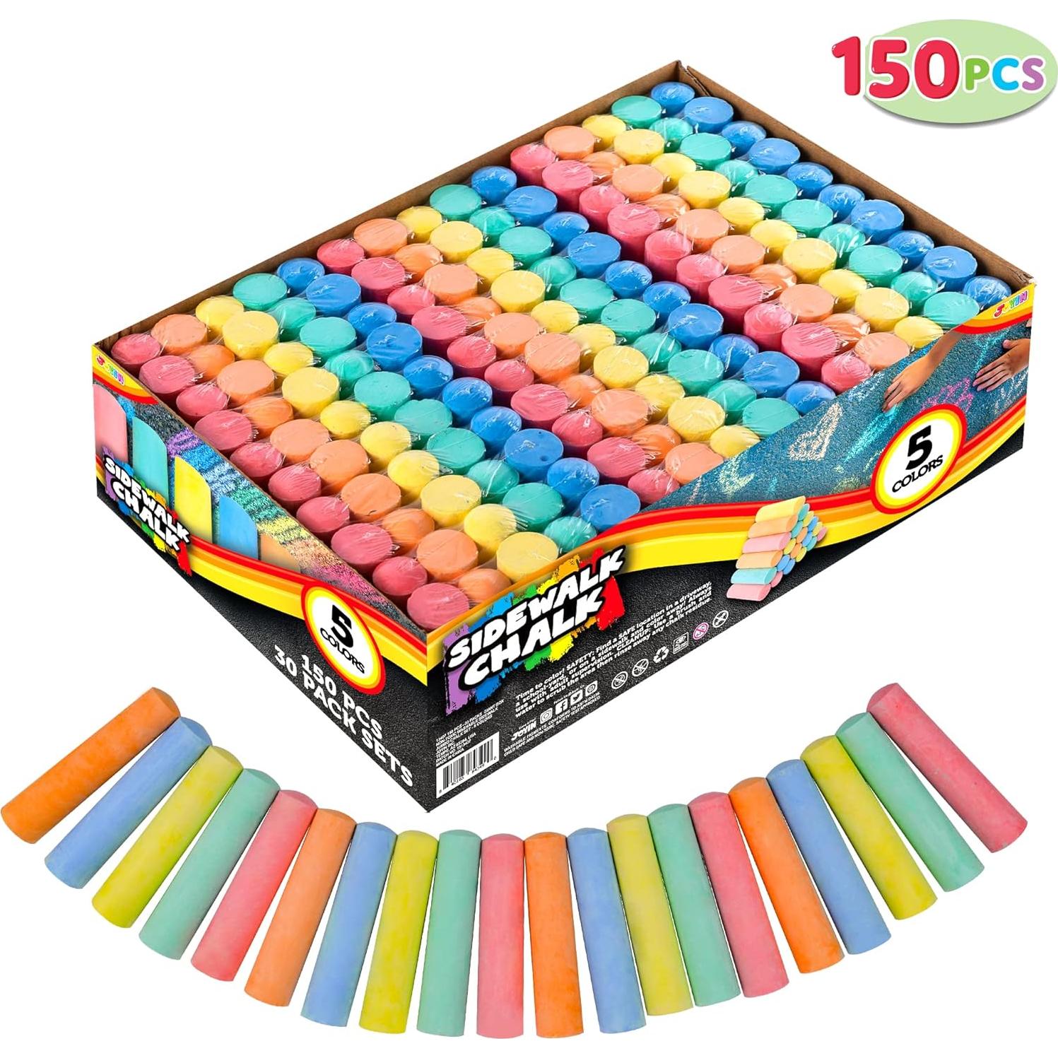 Set de Tiza Jumbo No Tóxica JOYIN 150 Pcs 5 Colores Lavable