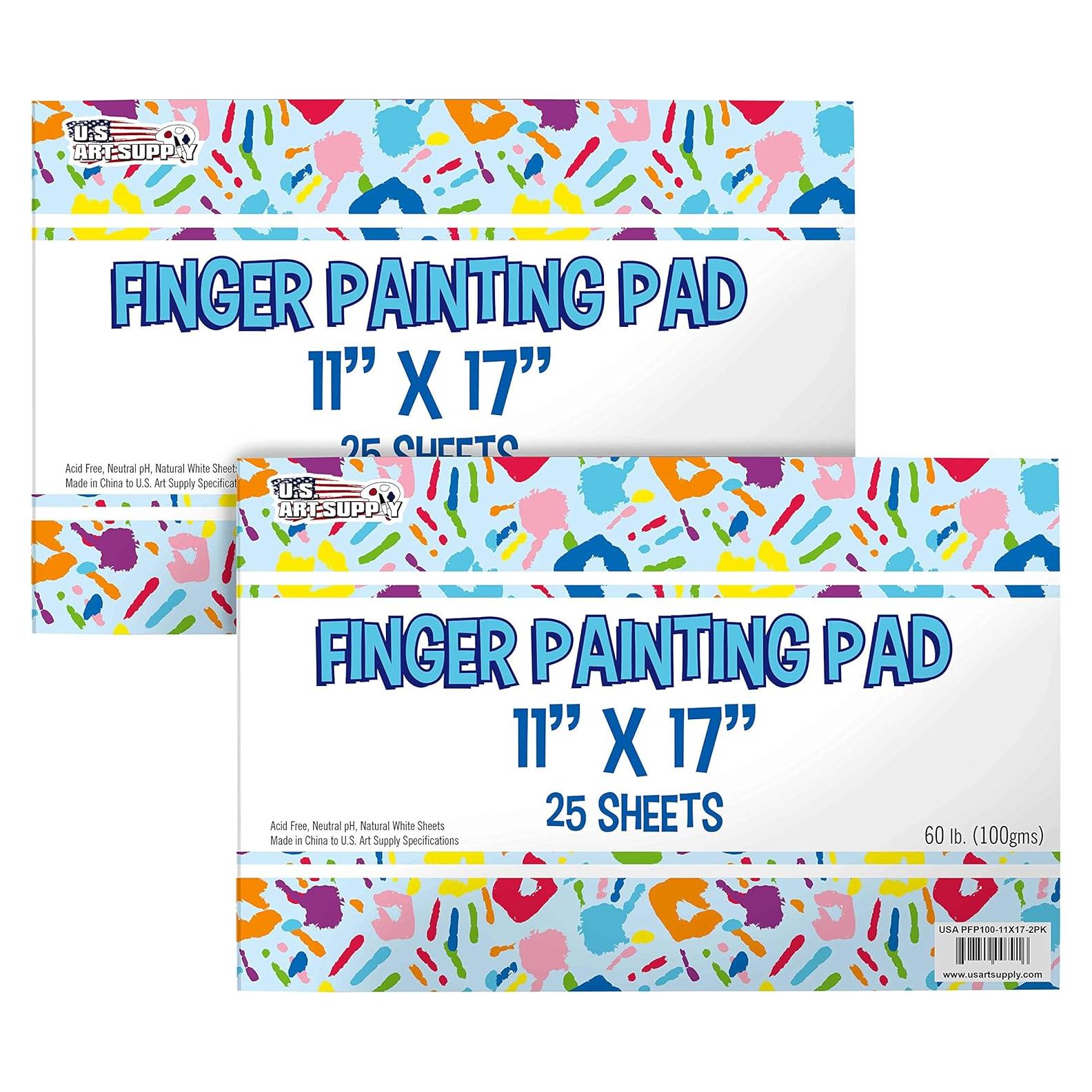 Bloc de Pintura con Dedos Suministro de Arte 11x17 cm - Paquete de 50 Hojas
