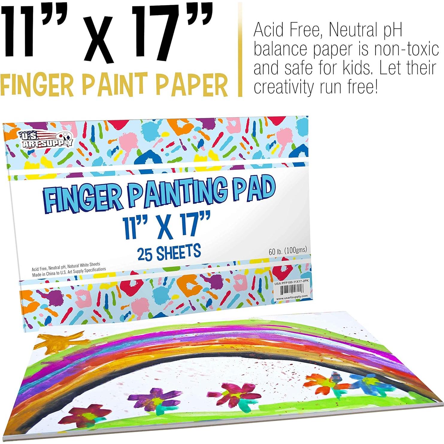 Bloc de Pintura con Dedos Suministro de Arte 11x17 cm - Paquete de 50 Hojas