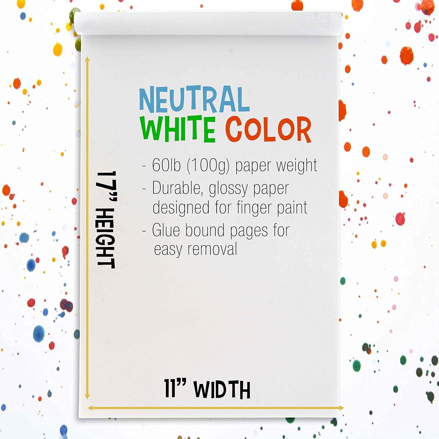 Bloc de Pintura con Dedos Suministro de Arte 11x17 cm - Paquete de 50 Hojas