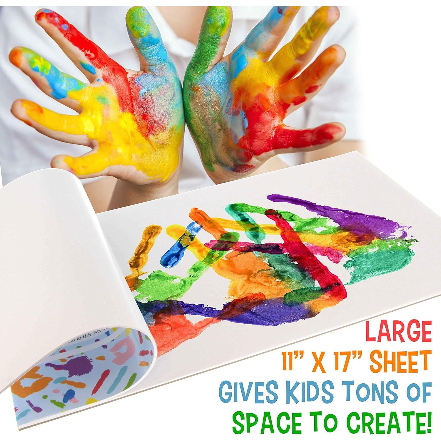 Bloc de Pintura con Dedos Suministro de Arte 11x17 cm - Paquete de 50 Hojas