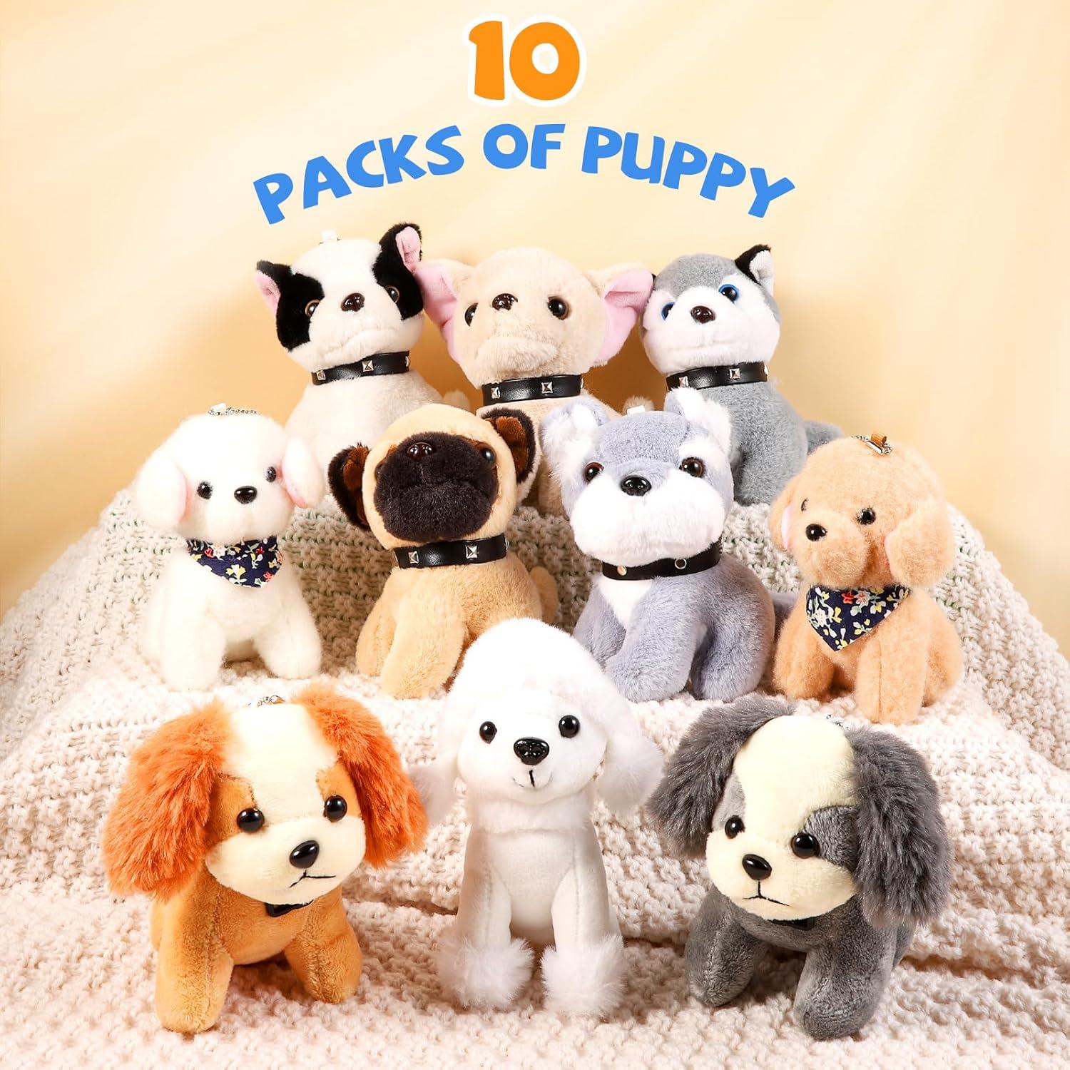 Conjunto 10 Perritos de Peluche Niceup 11.4cm para Fiestas