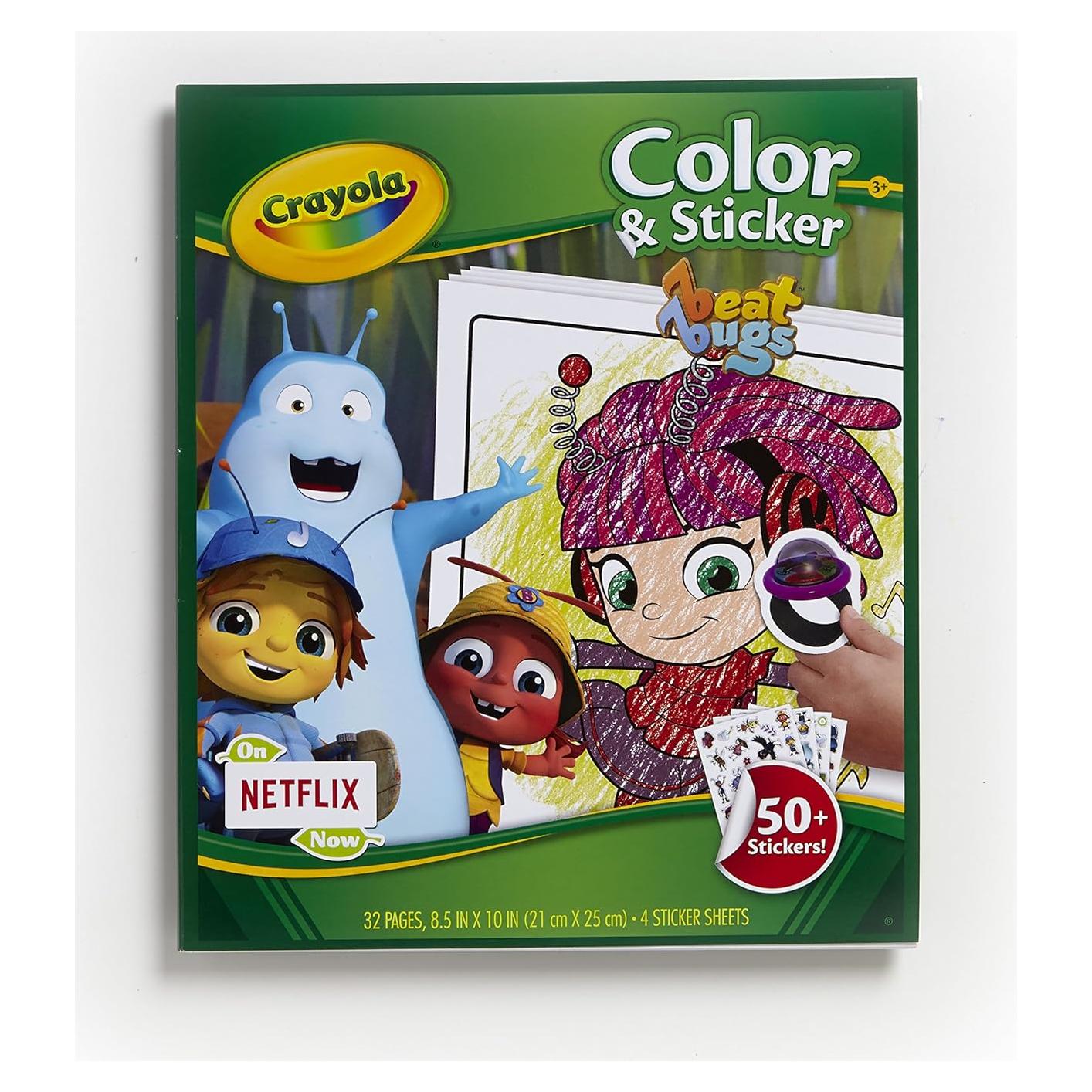 Libro de Colorear y Stickers Crayola Beat Bugs - 32 Páginas