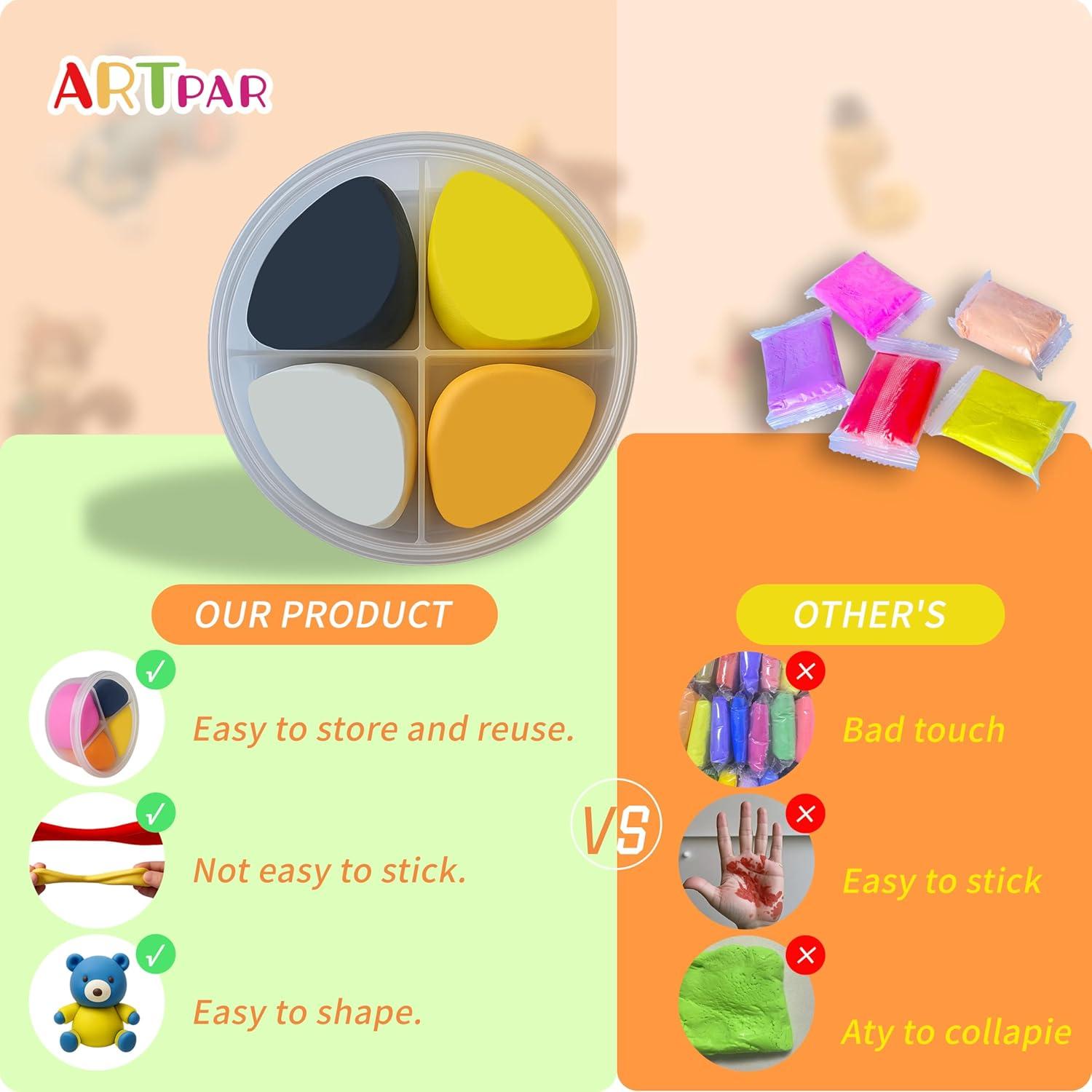 Kit de Modelado de Animales ARTPAR - 12 Latas de Arcilla No Tóxica