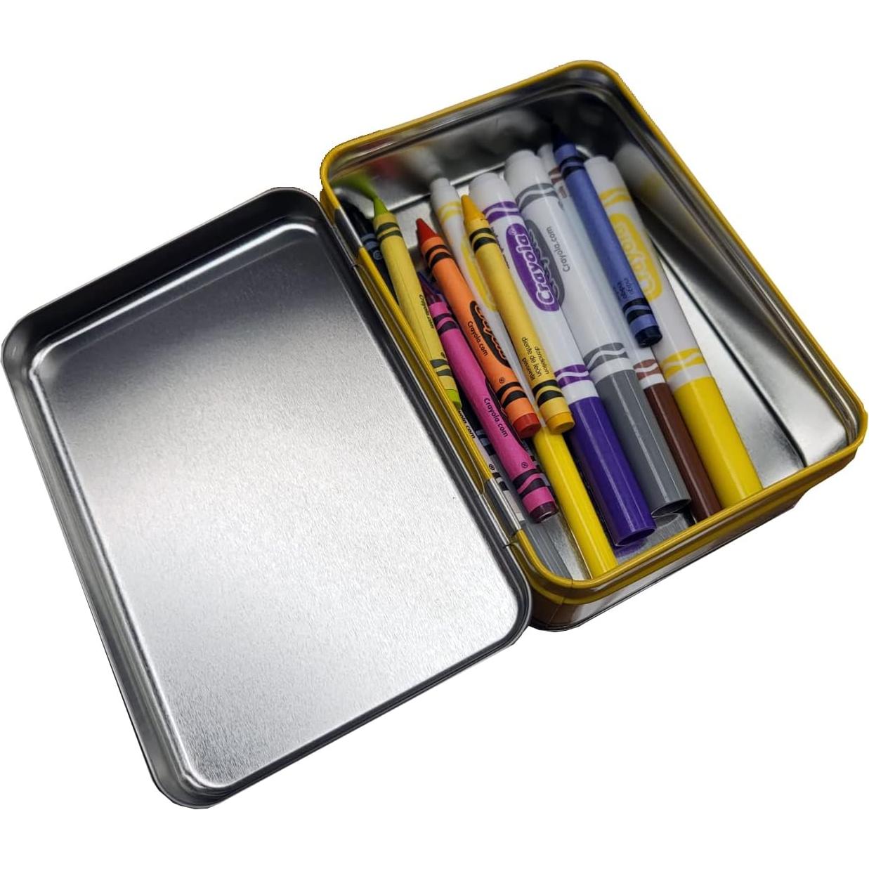 Caja de Lata Almacenamiento Crayones Crayola 64 Unidades