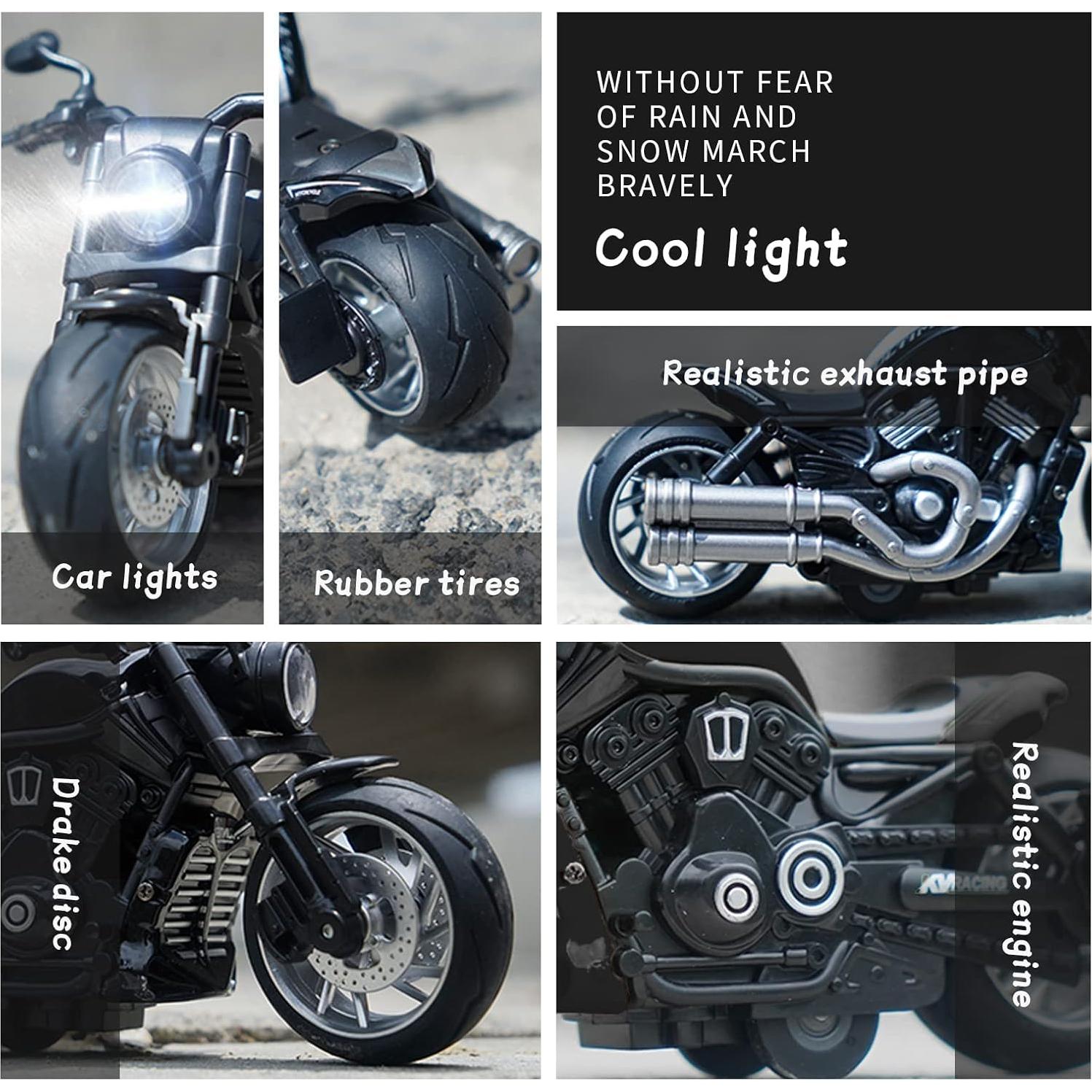 Motocicleta de Juguete Retroceso MING YING 66 con Luz y Sonido