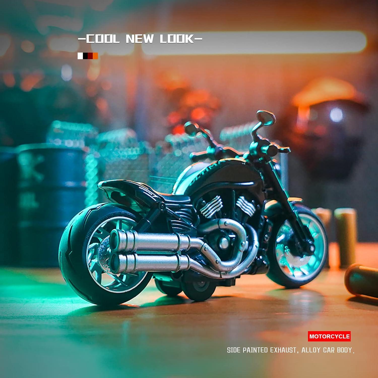 Motocicleta de Juguete Retroceso MING YING 66 con Luz y Sonido