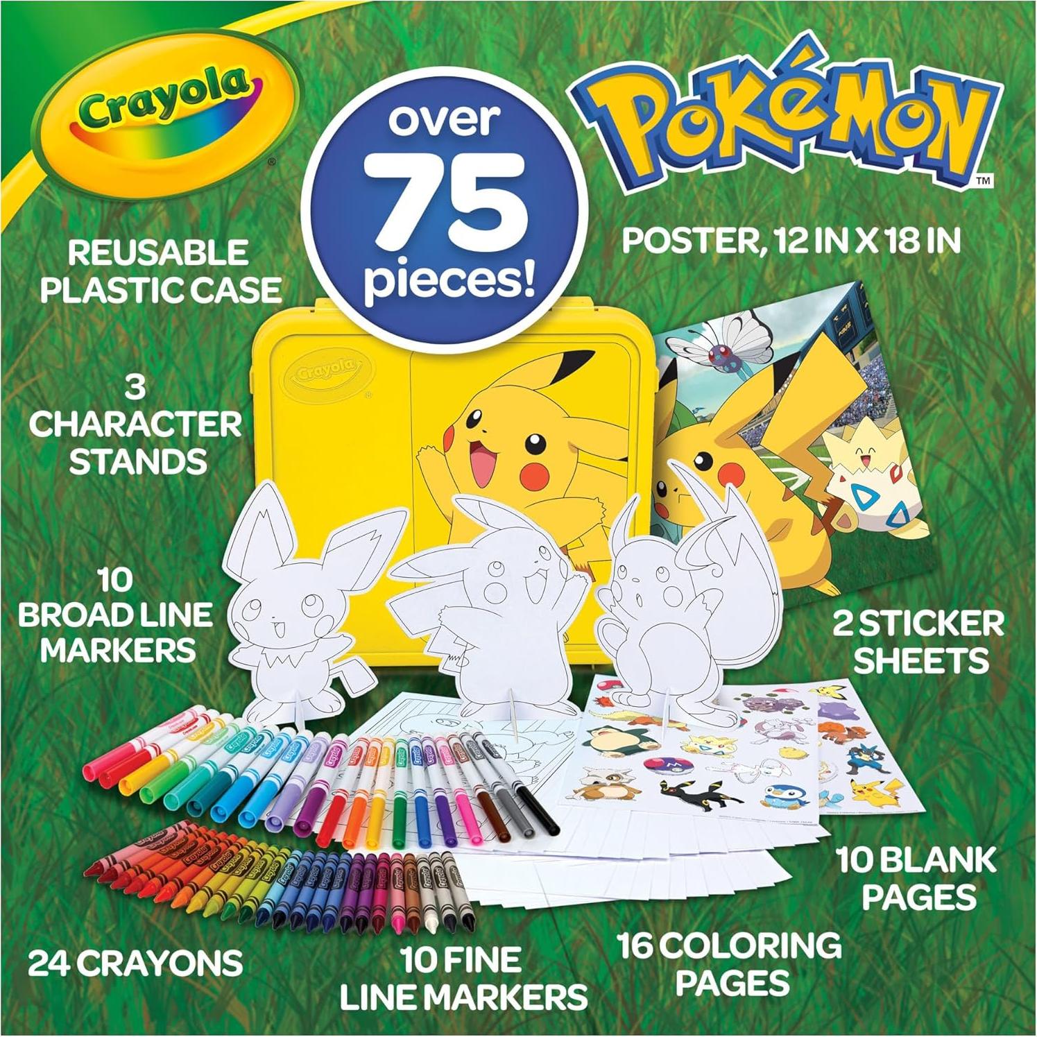 Estuche de Arte Crayola Pokémon 75 Piezas Multicolor
