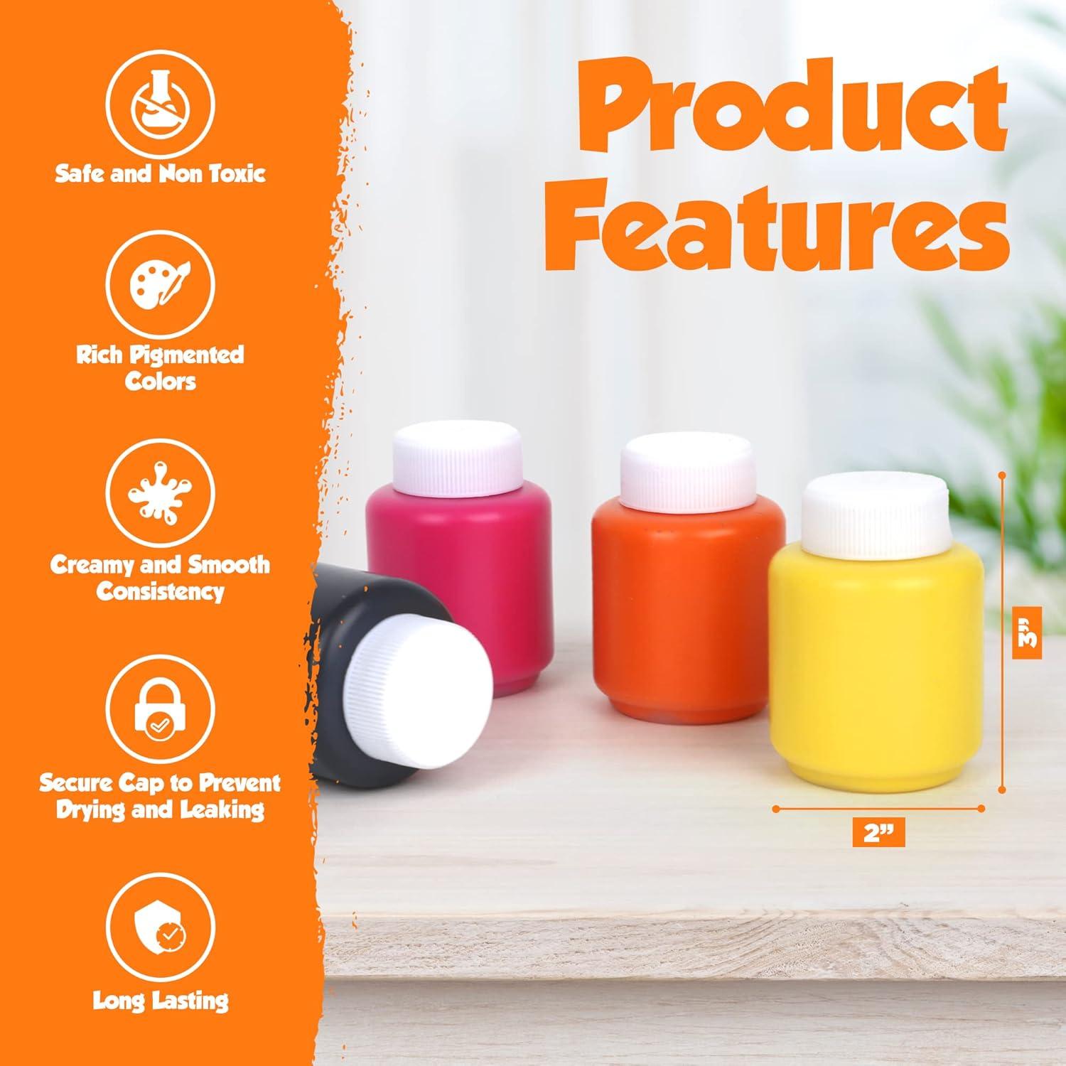 Pintura Lavable EXTRIC 12 Colores 2 oz No Tóxica para Niños