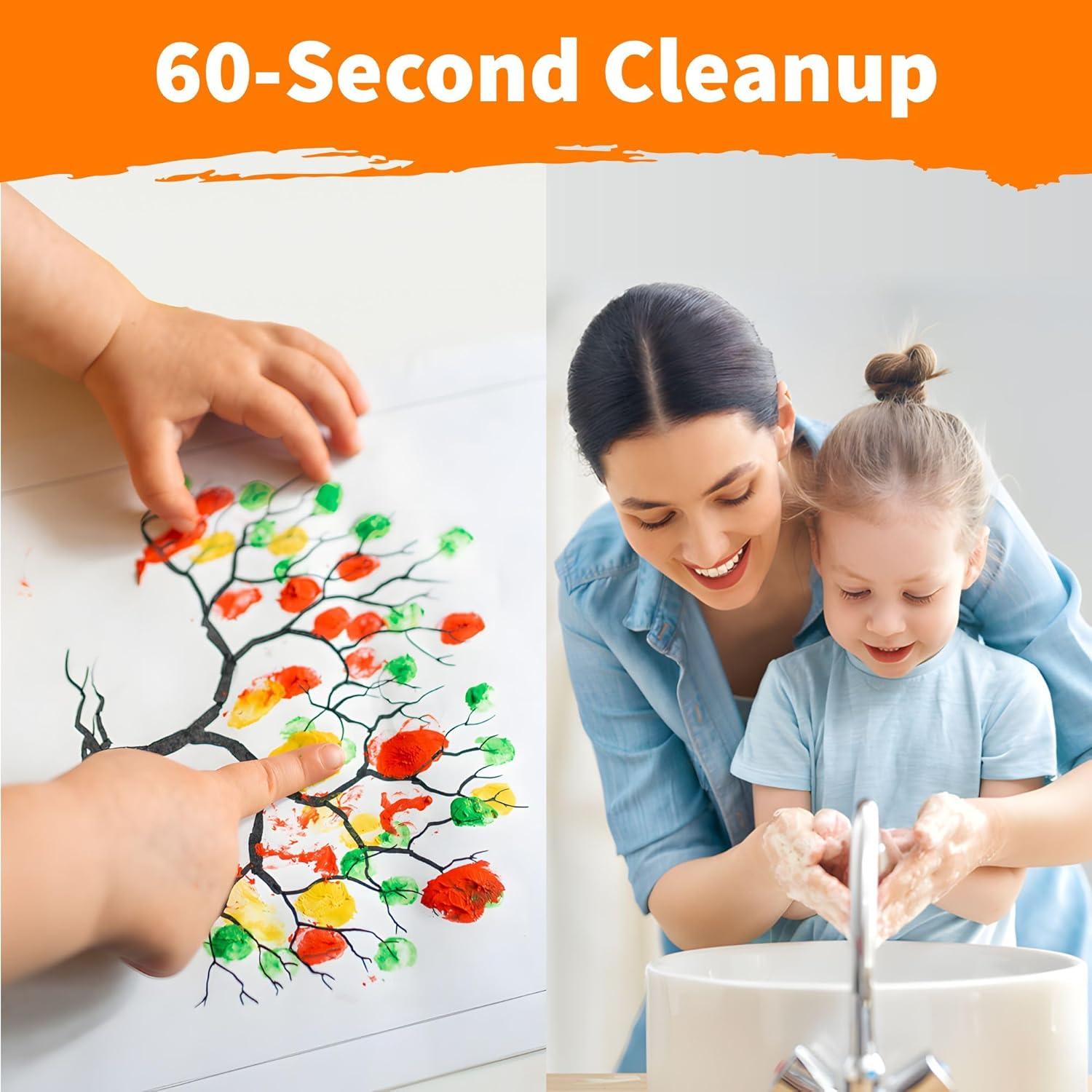 Pintura Lavable EXTRIC 12 Colores 2 oz No Tóxica para Niños