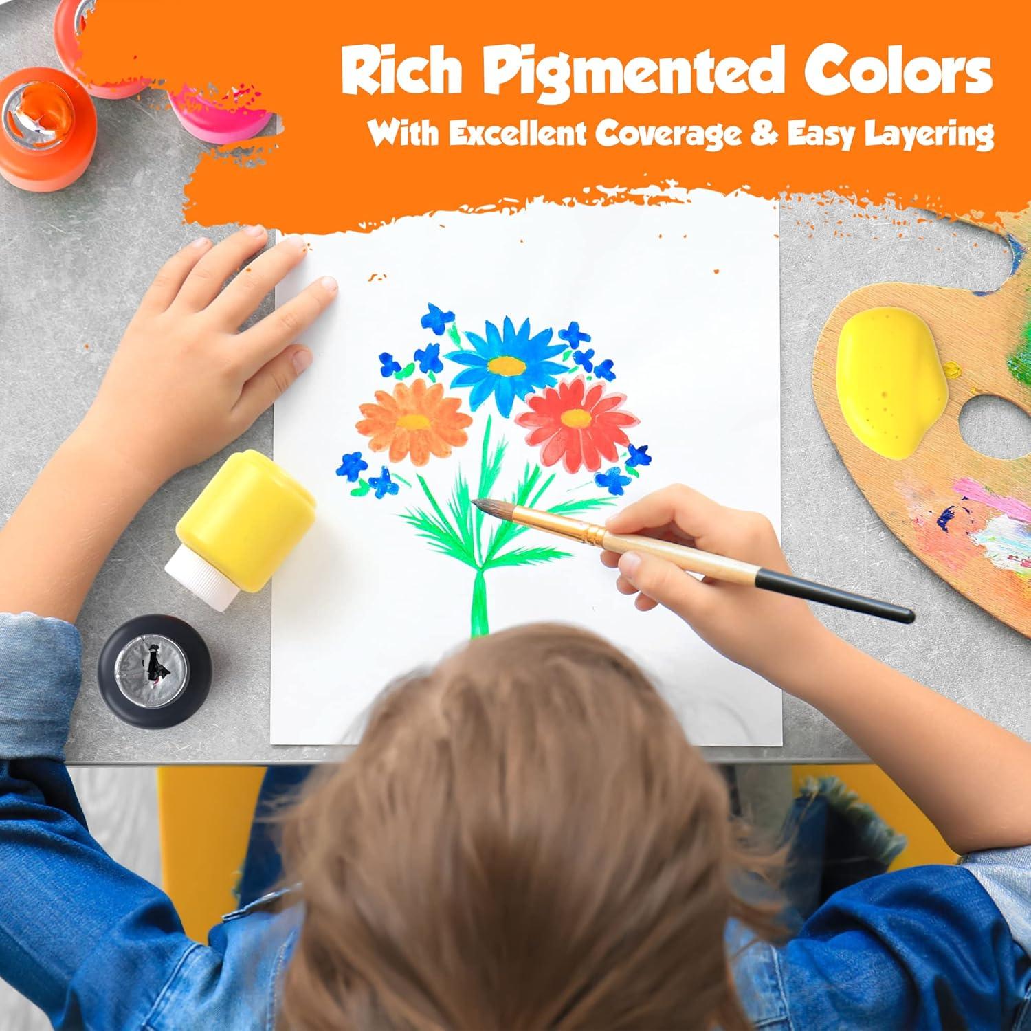 Pintura Lavable EXTRIC 12 Colores 2 oz No Tóxica para Niños