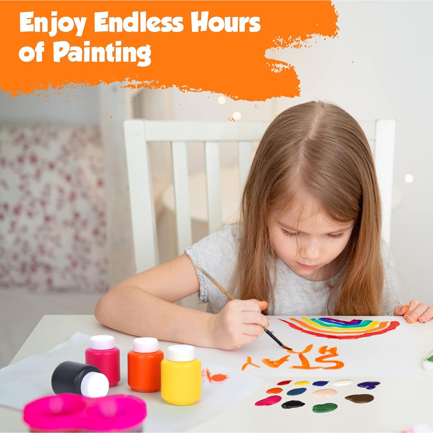 Pintura Lavable EXTRIC 12 Colores 2 oz No Tóxica para Niños