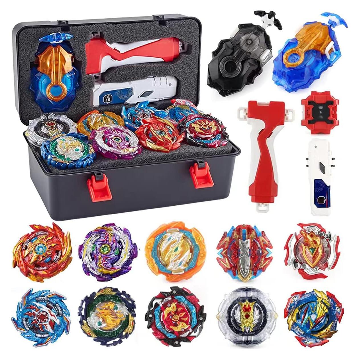 Conjunto Juguetes Bey Battle Burst SANMI 10 Trompos 2 Lanzadores