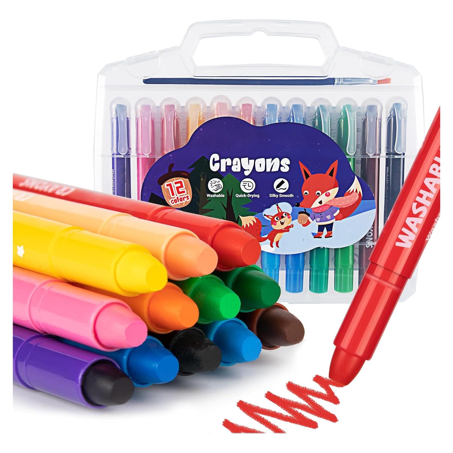Crayones Twist Lavables ANYUKE 12 Colores No Tóxicos