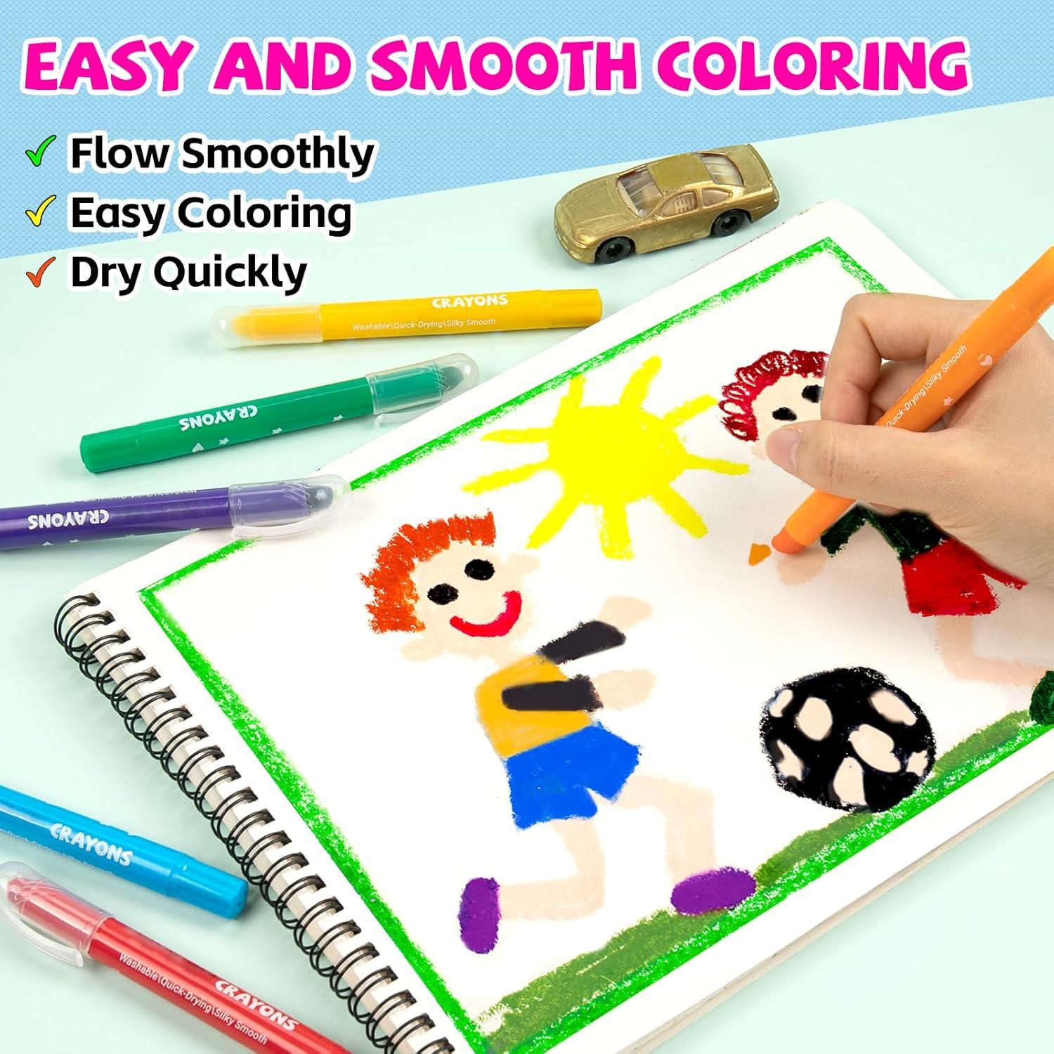 Crayones Twist Lavables ANYUKE 12 Colores No Tóxicos