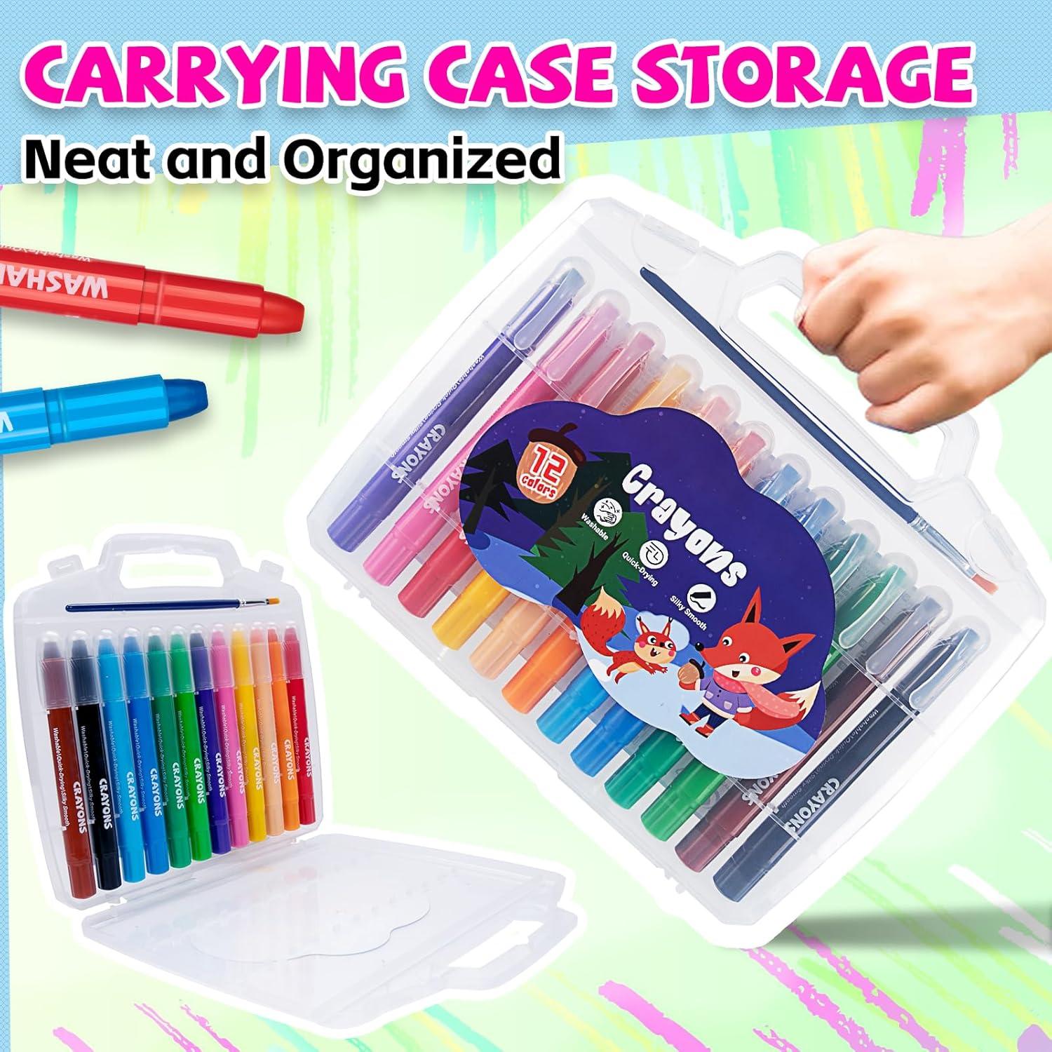 Crayones Twist Lavables ANYUKE 12 Colores No Tóxicos