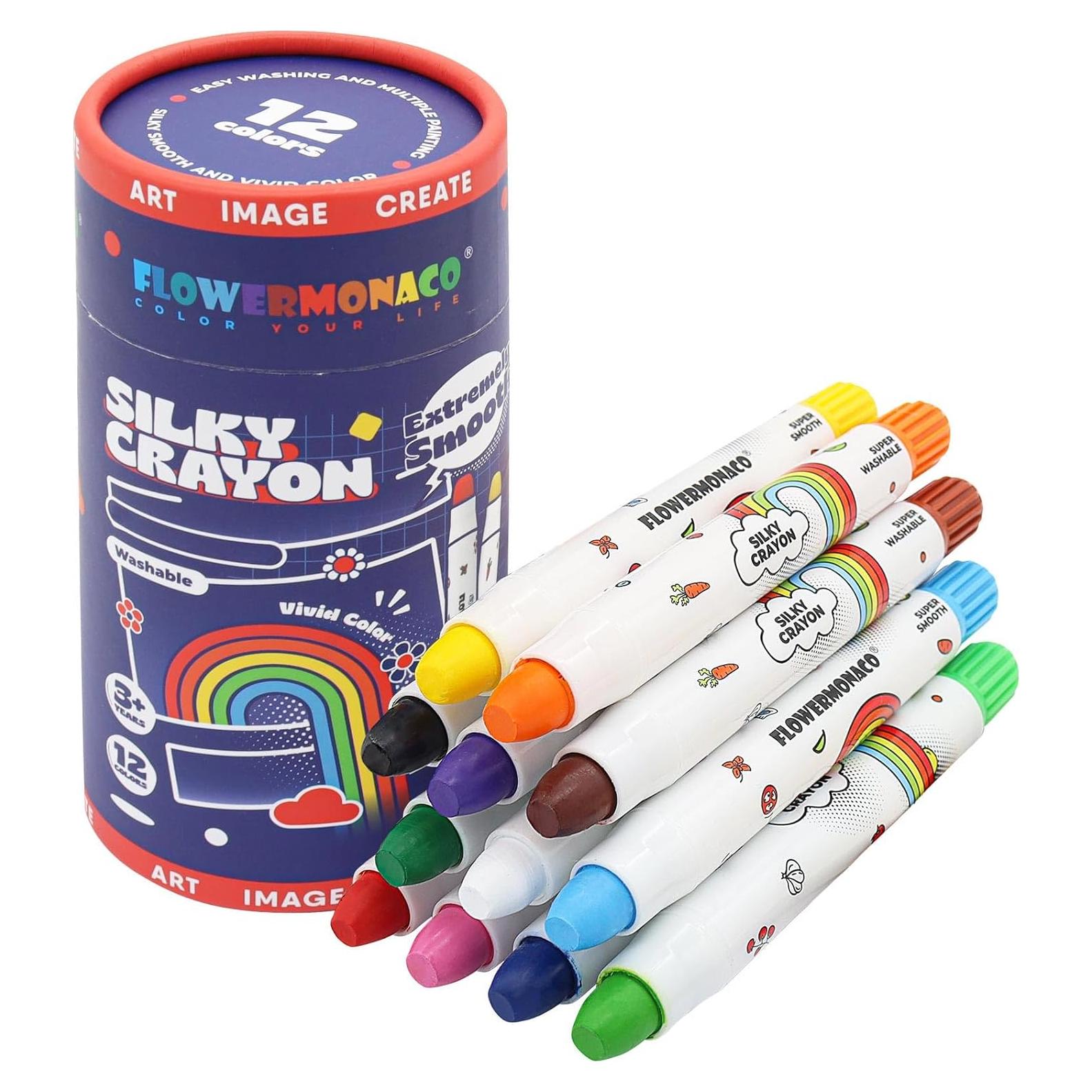 Crayones Jumbo No Tóxicos Lebze 12 Colores Lavables para Niños