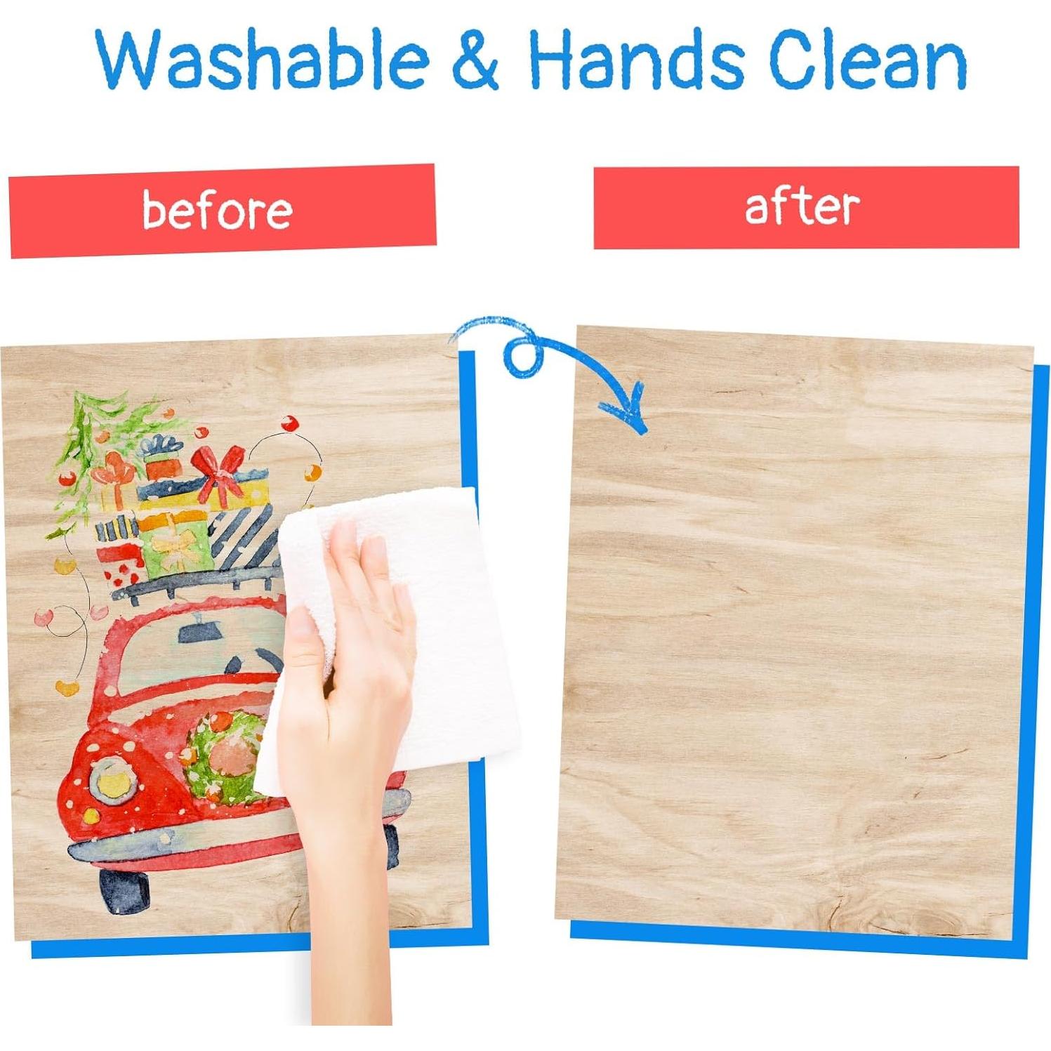 Crayones Jumbo No Tóxicos Lebze 12 Colores Lavables para Niños