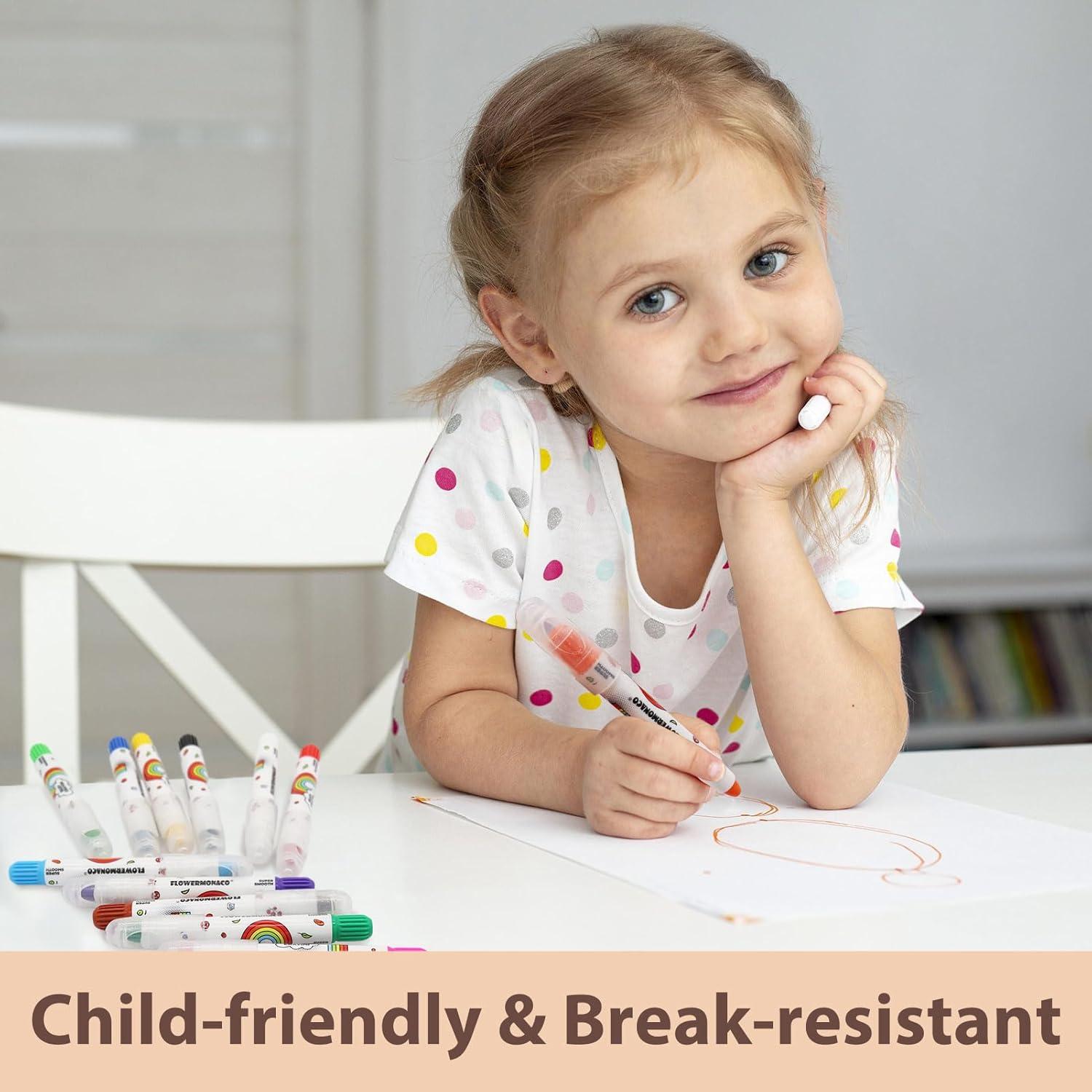 Crayones Jumbo No Tóxicos Lebze 12 Colores Lavables para Niños