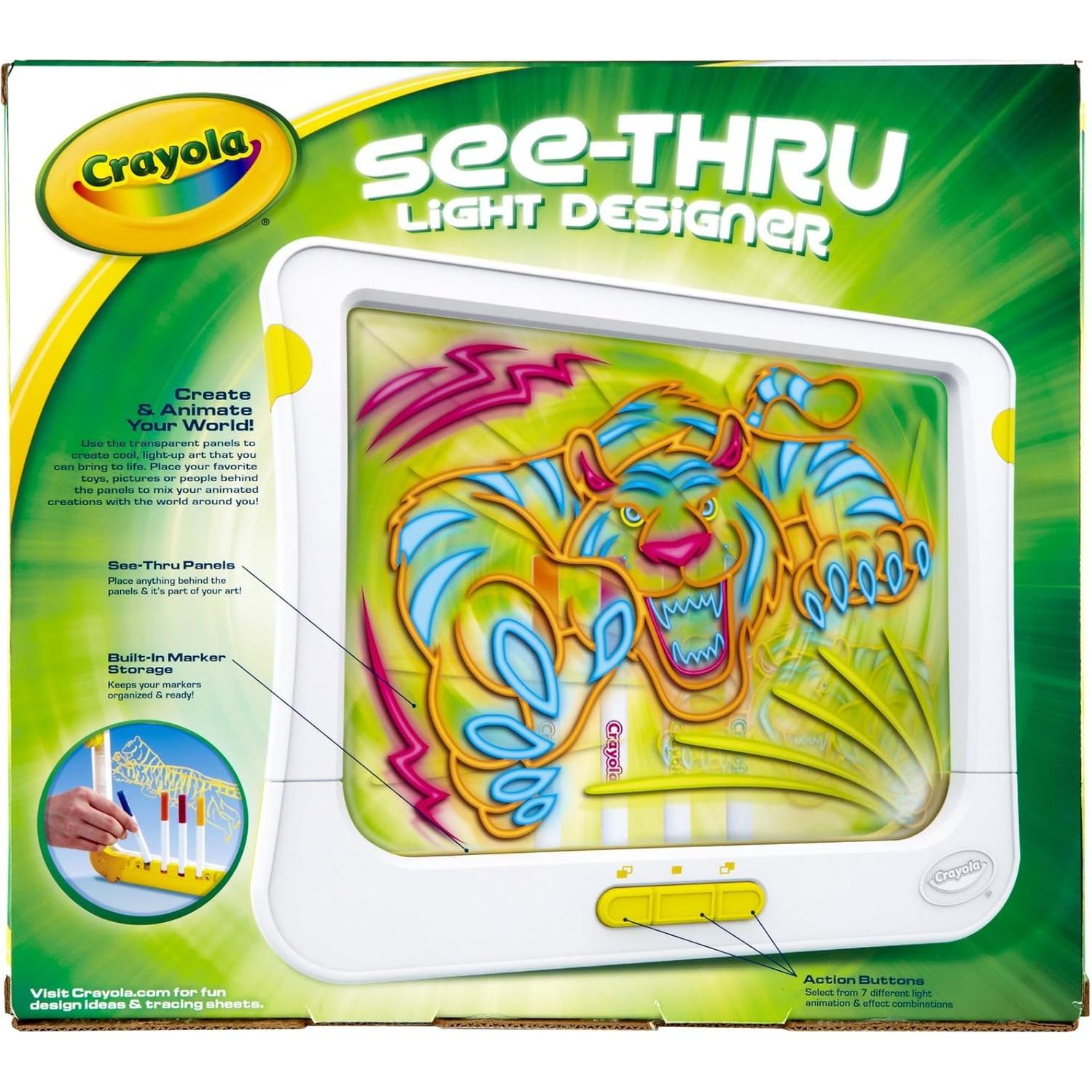 Crayola Diseñador de Luz Transparente con 4 Marcadores
