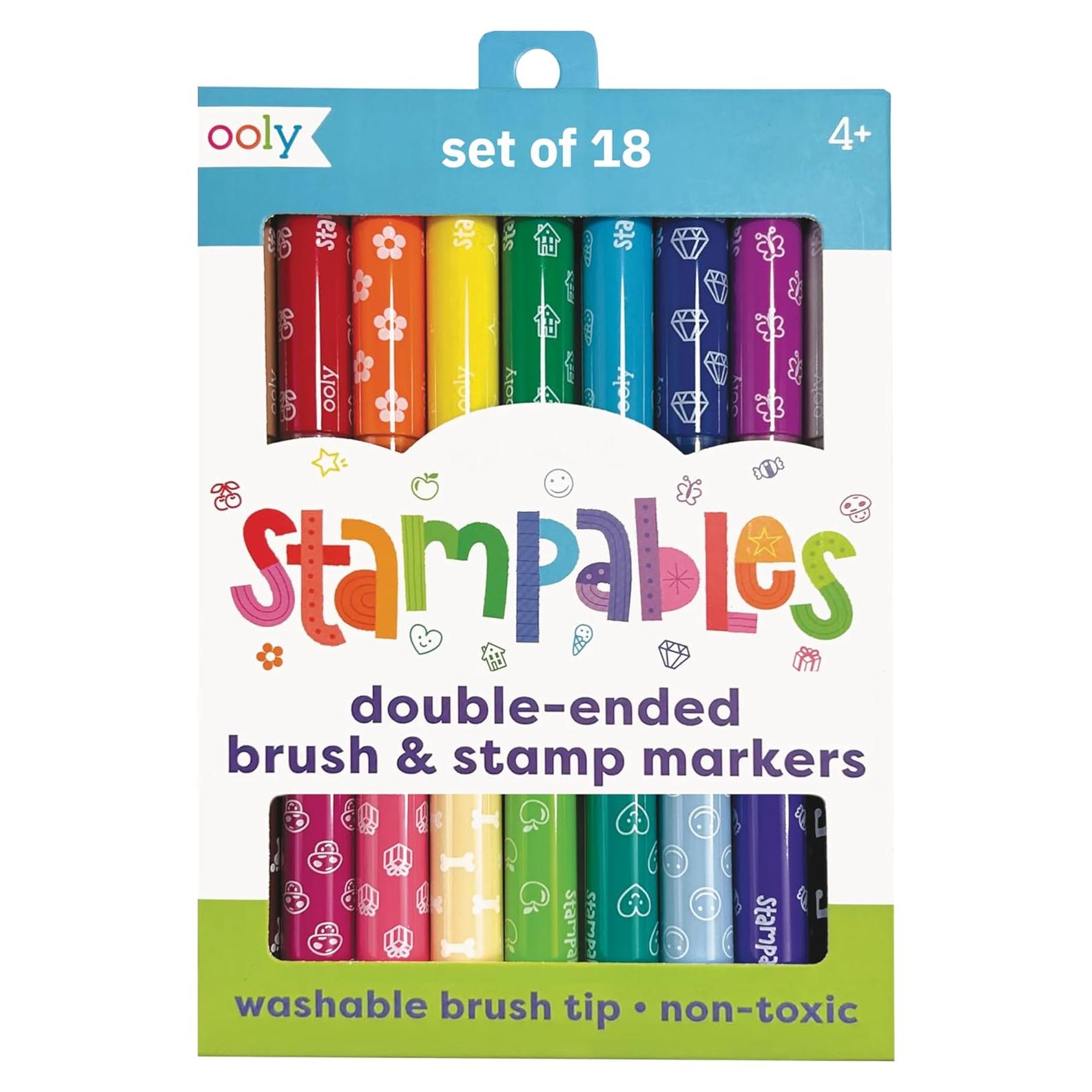 Marcadores de Sello Doble Cara Ooly - 18 Colores Lavables