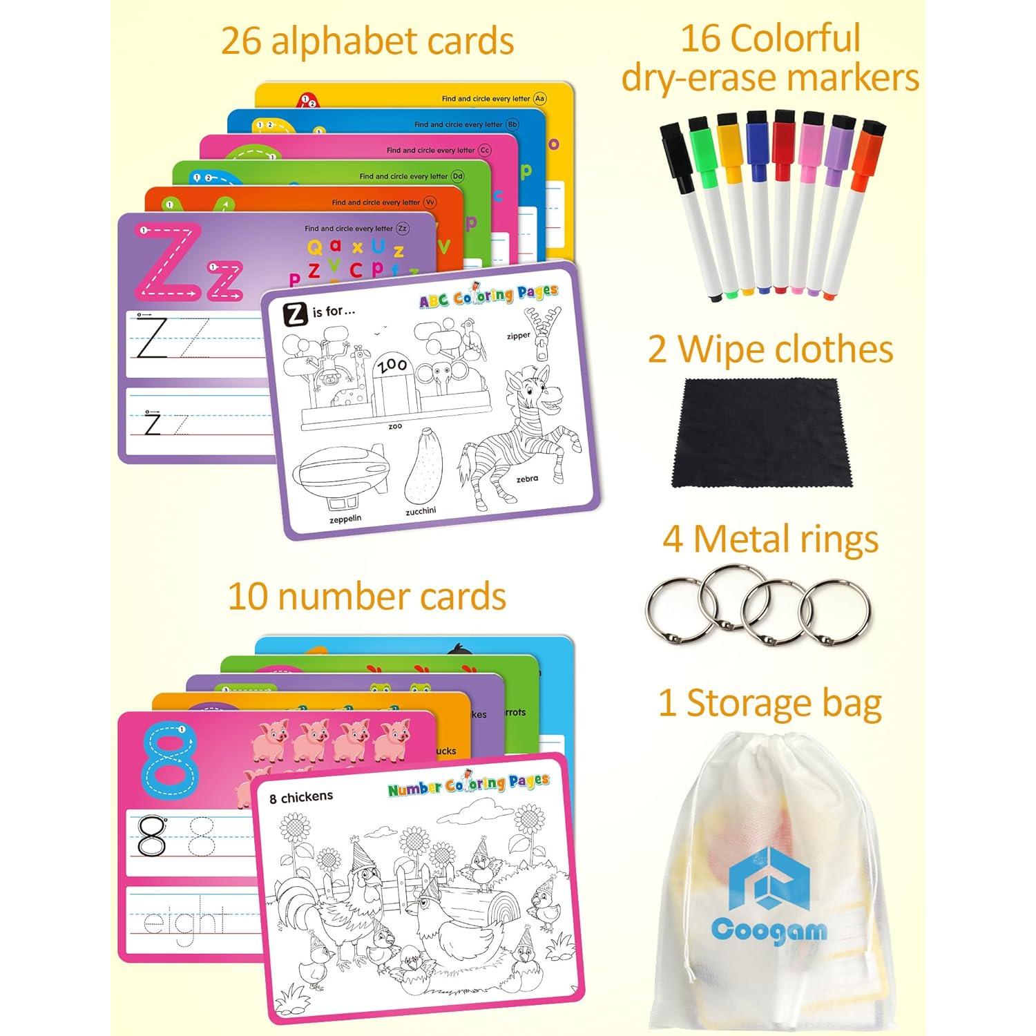 Tarjetas de Dibujo a Mano Coogam 36pcs para Niños 3+ Años