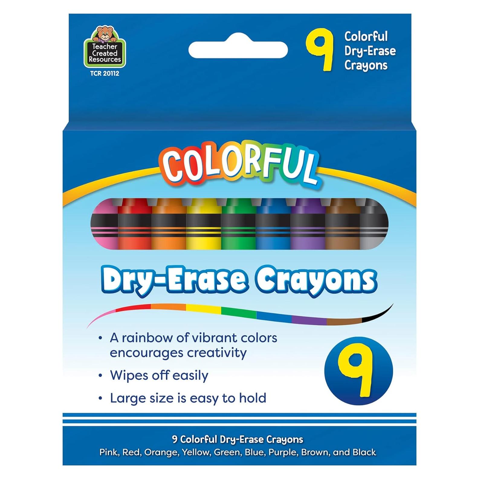 Crayones de Borrado en Seco Teacher Created Resources - 9 Colores