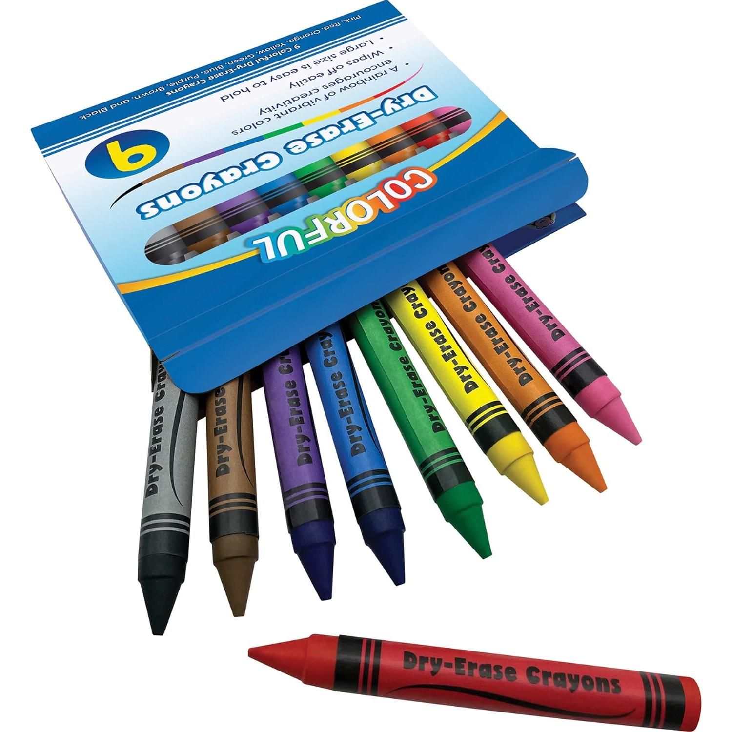 Crayones de Borrado en Seco Teacher Created Resources - 9 Colores