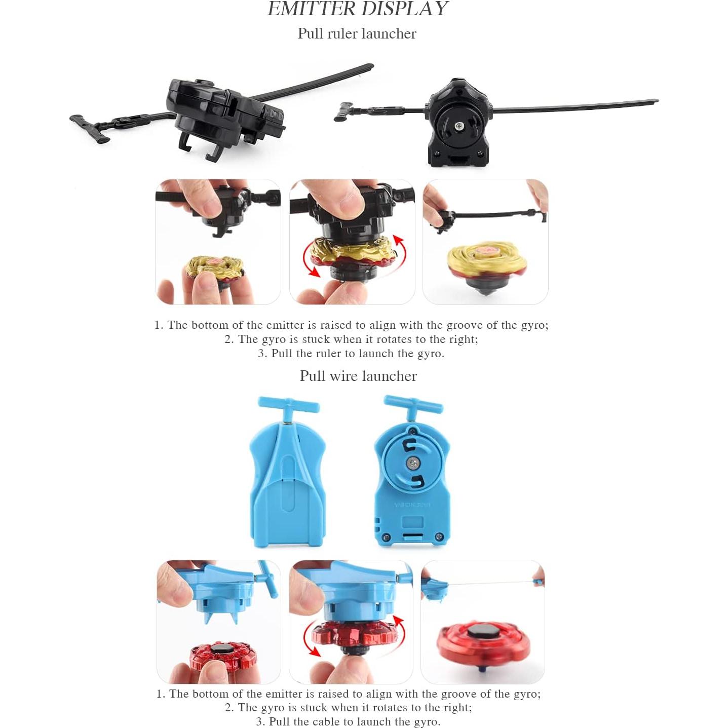 Conjunto de Juguetes Bey Battling Top AIBREAY 12 Trompos y 3 Lanzadores