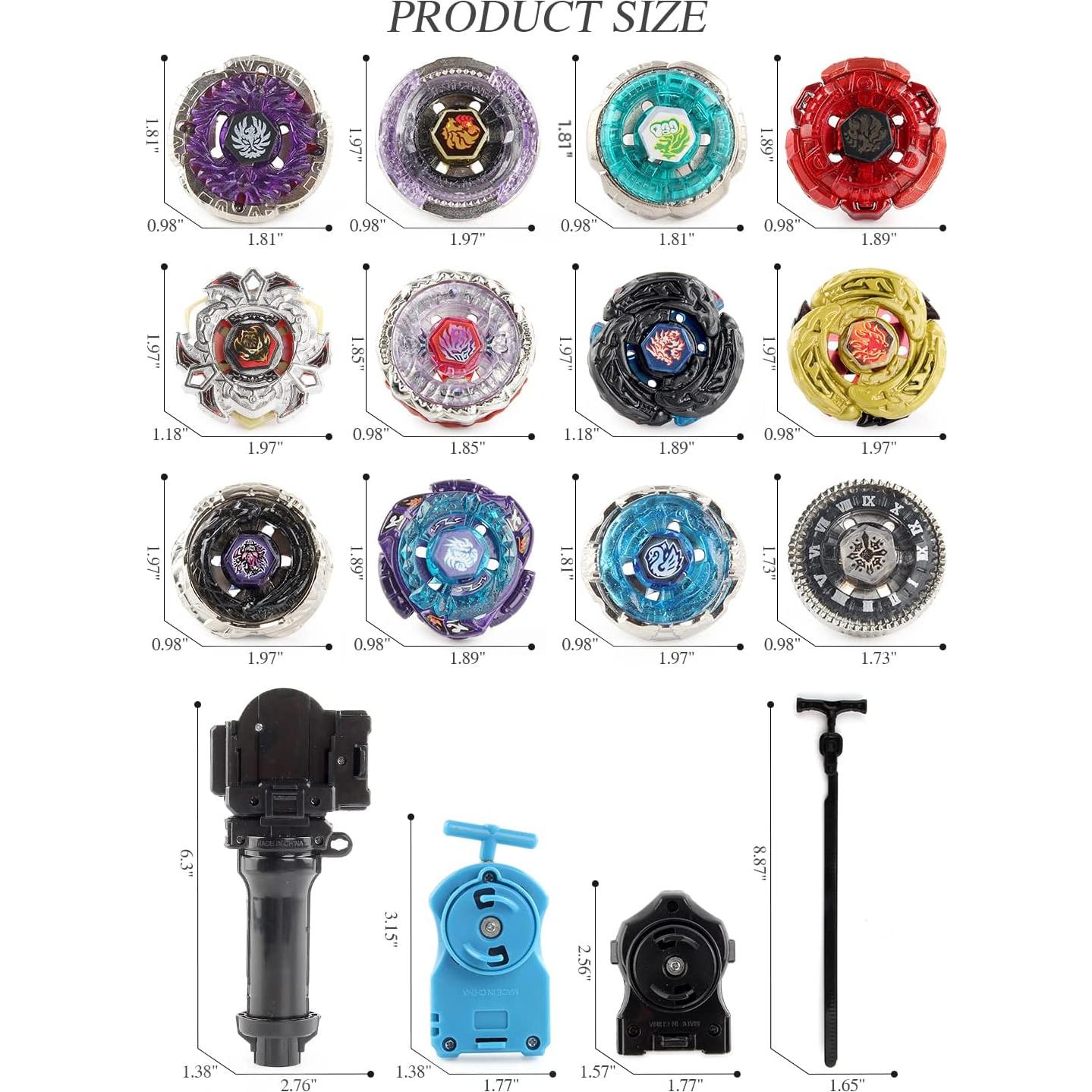 Conjunto de Juguetes Bey Battling Top AIBREAY 12 Trompos y 3 Lanzadores