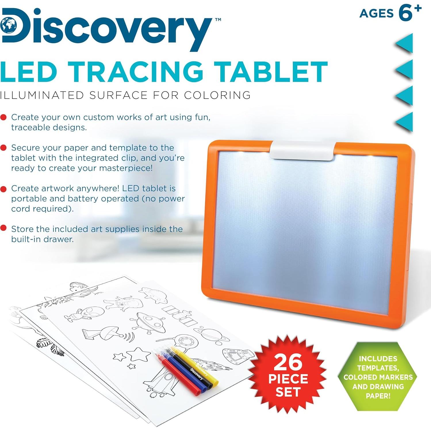 Tableta de Trazado LED Discovery 26 Piezas para Niños