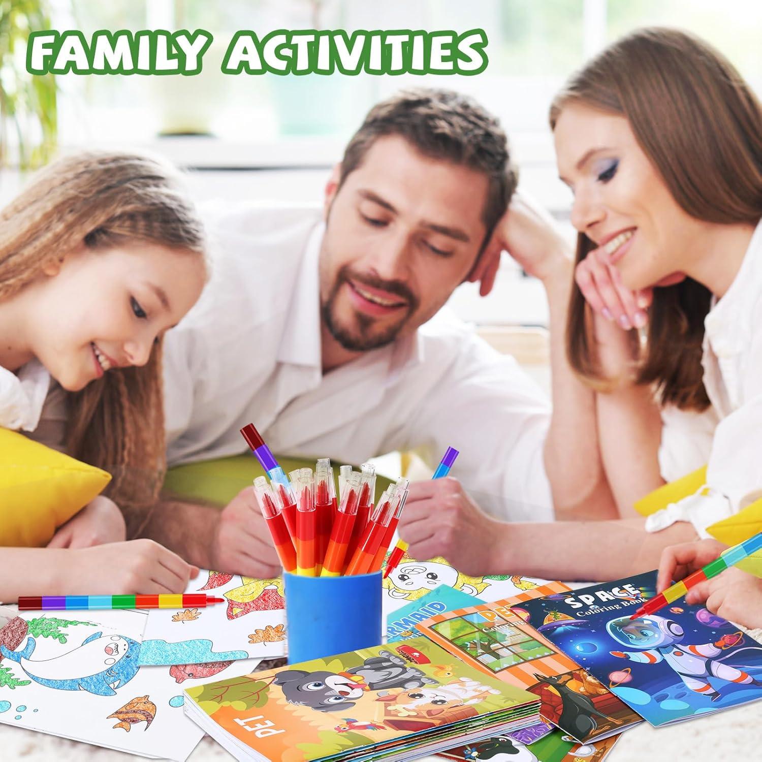 Libros para Colorear BenLouis con Crayones - 24 Mini Libros