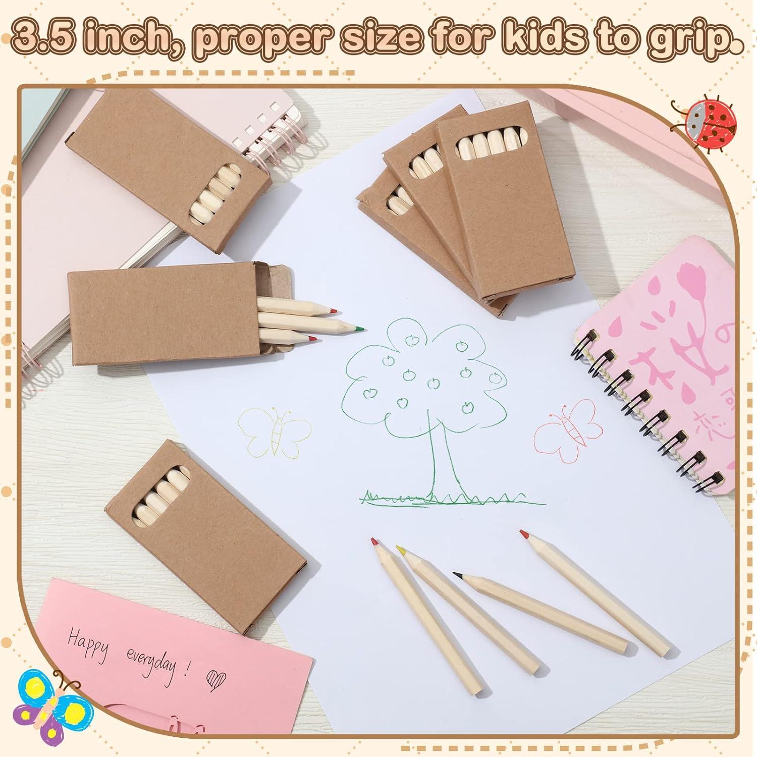 Mini Lápices de Colores Ctosree 50 Paquetes 8.89 cm 6 Colores